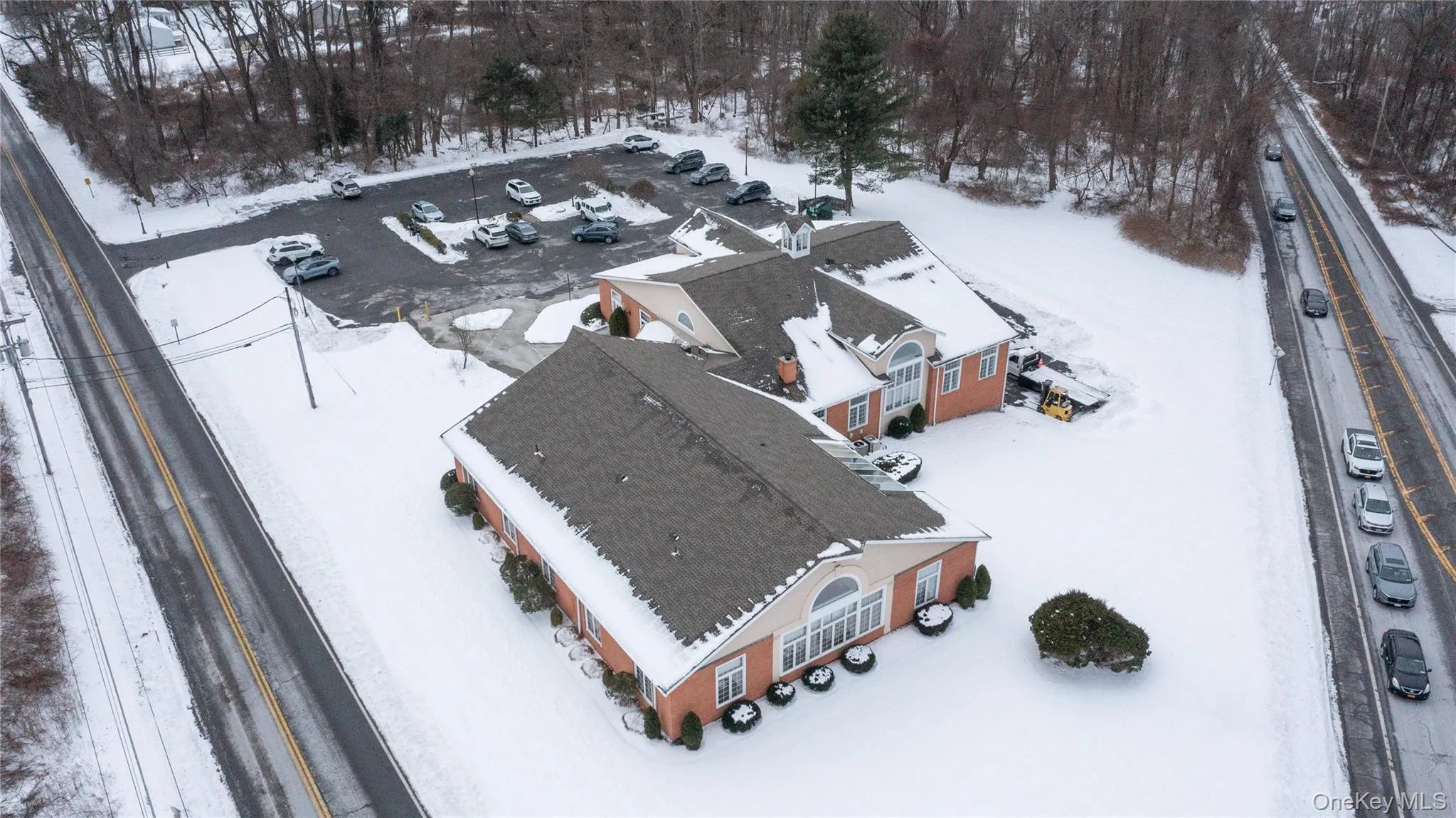 View of snowy aerial view View of snowy aerial view