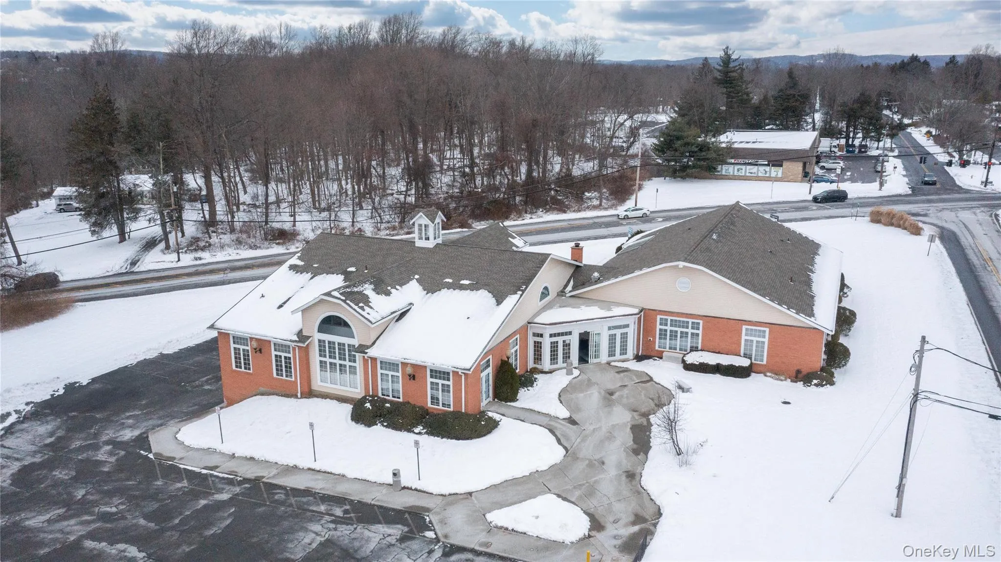 View of snowy aerial view View of snowy aerial view