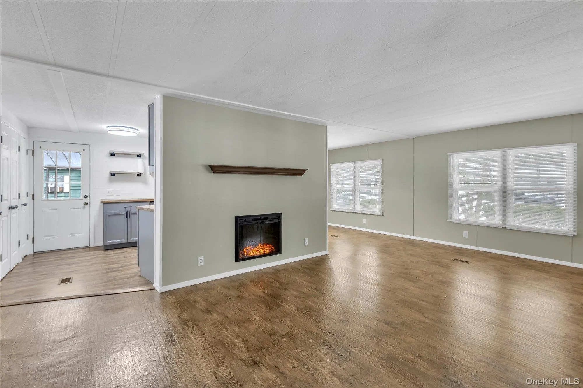 Living room with cozy electric fireplace Living room with cozy electric fireplace