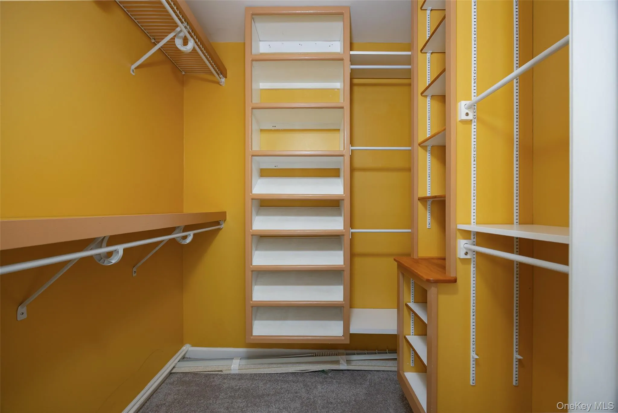 Walk in closet featuring light carpet Walk in closet featuring light carpet