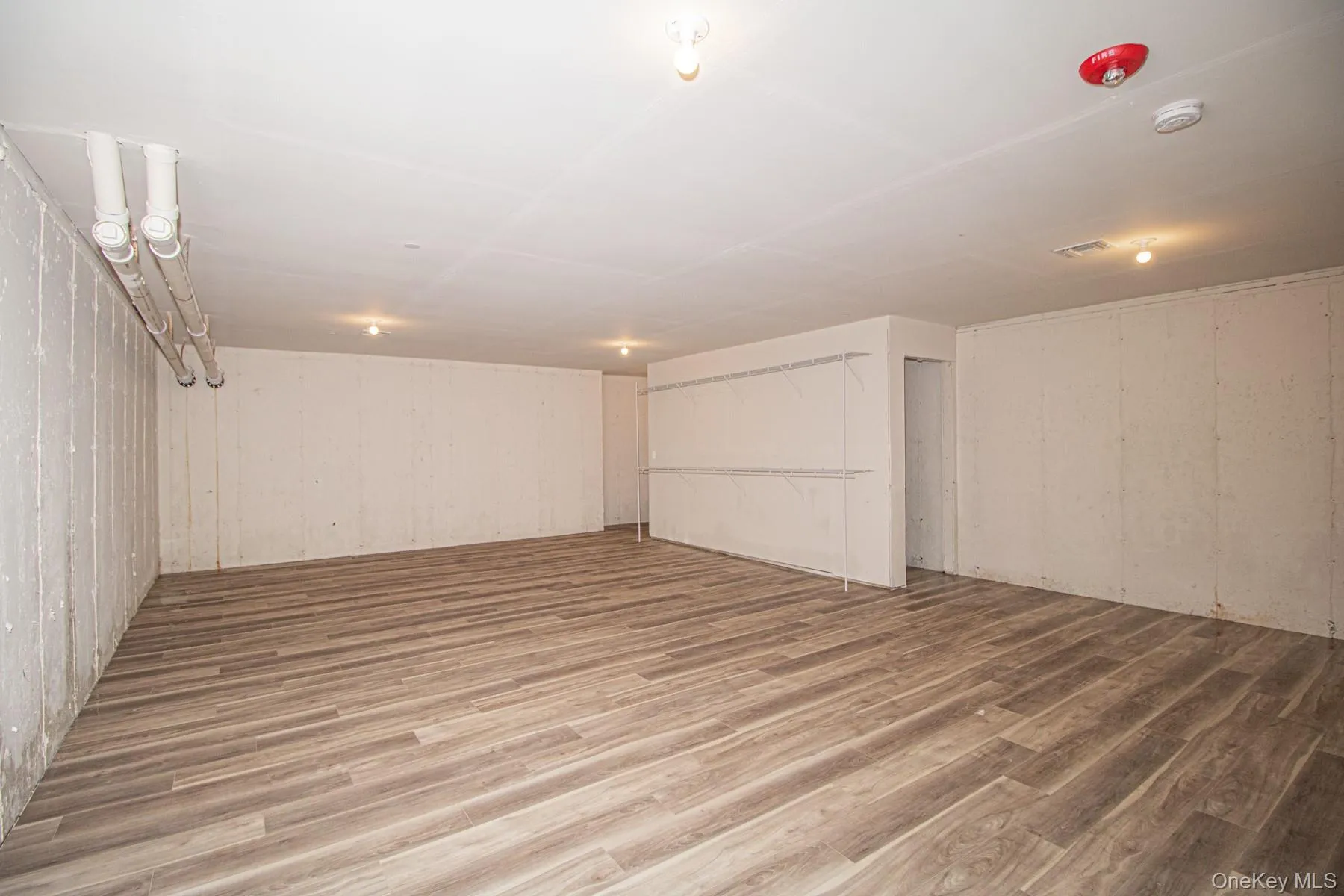 Finished basement with wood finished floors Finished basement with wood finished floors