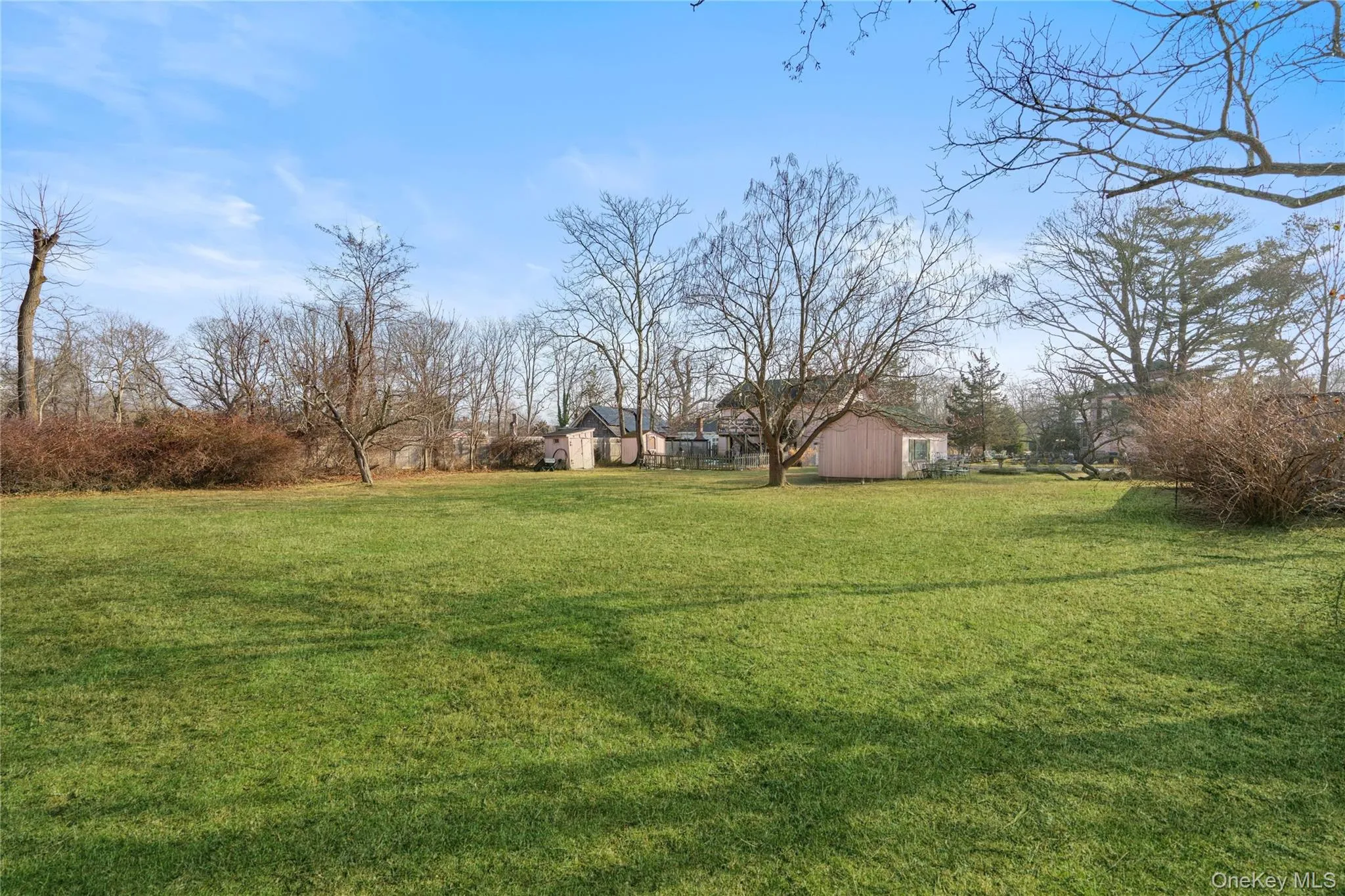 View of grassy yard featuring an outbuilding View of grassy yard featuring an outbuilding