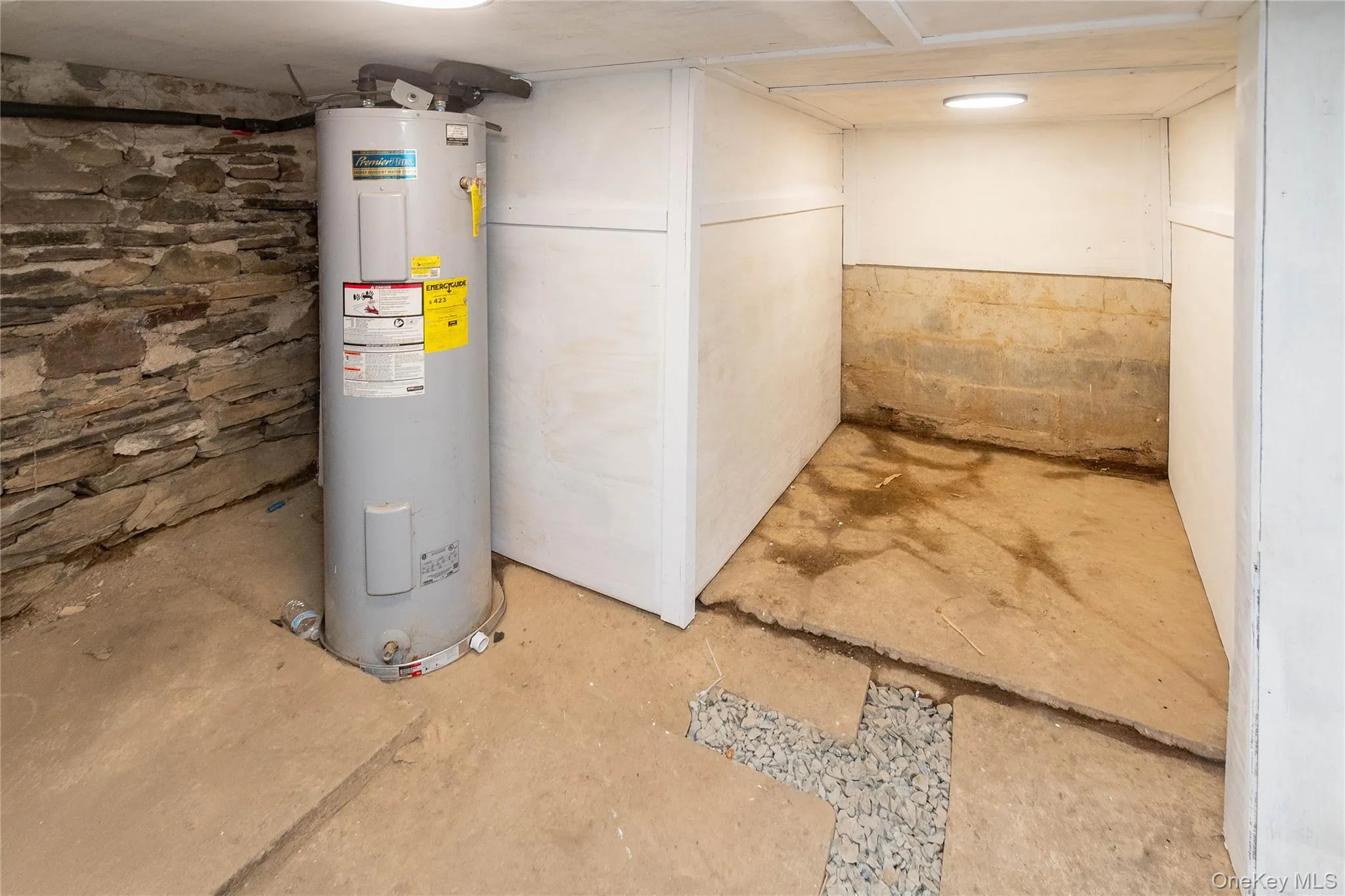 Basement with water heater Basement with water heater