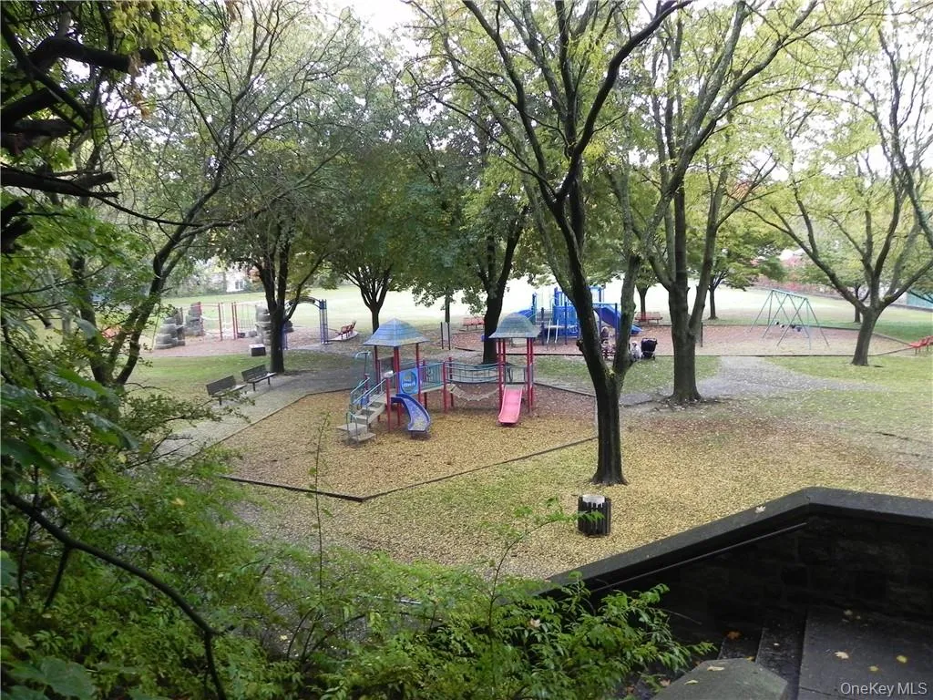 A playground and field A playground and field
