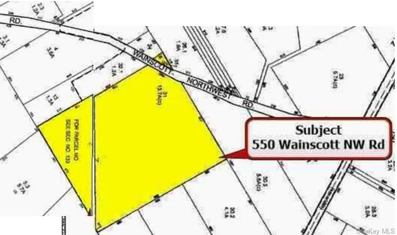 Map showing property parcels