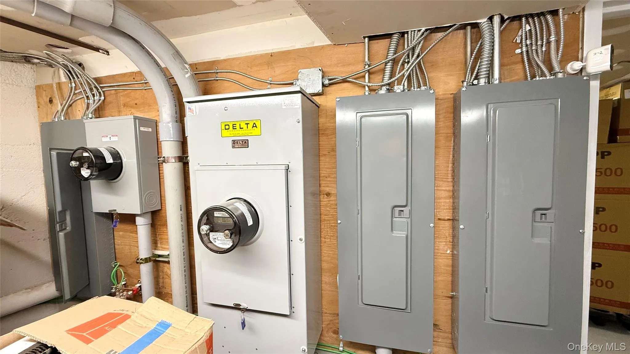 Utility room with electric panel Utility room with electric panel