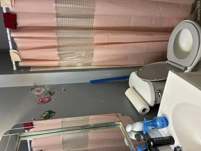 Full bathroom featuring a shower with curtain and vanity Full bathroom featuring a shower with curtain and vanity