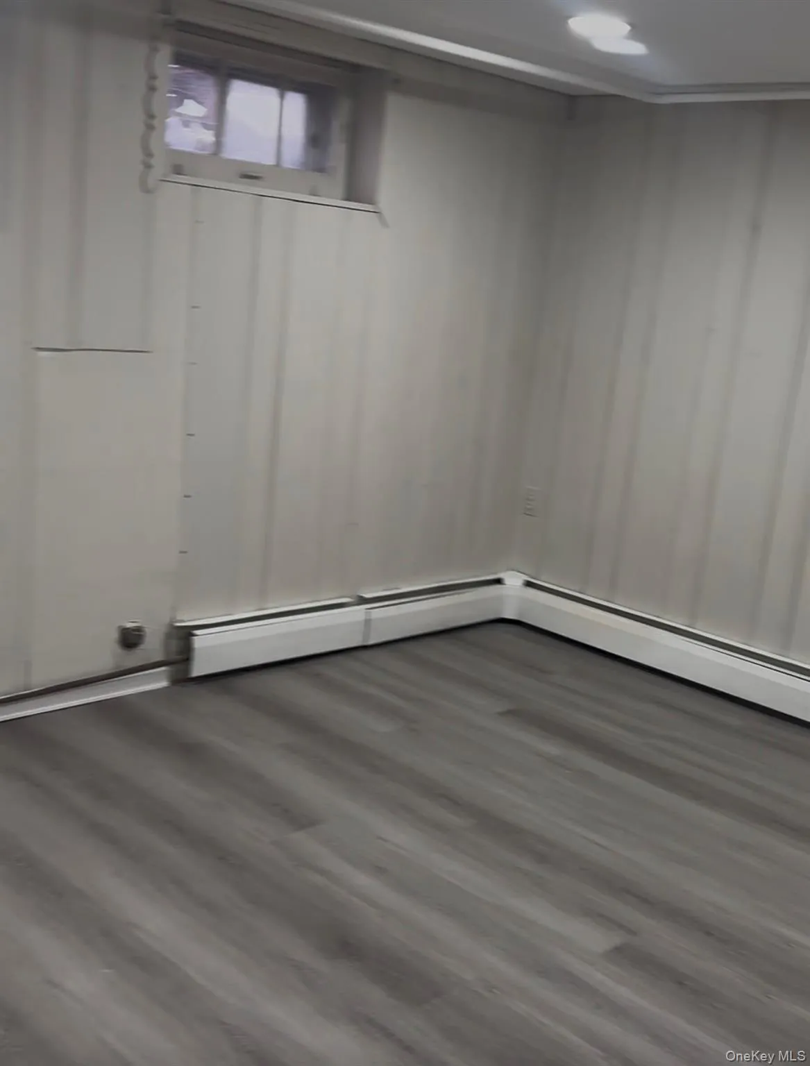 Finished basement featuring dark wood-style floors and recessed lighting Finished basement featuring dark wood-style floors and recessed lighting