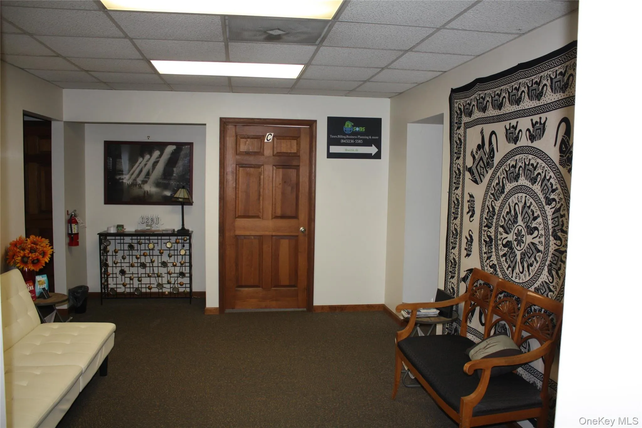 Living area with a drop ceiling Living area with a drop ceiling