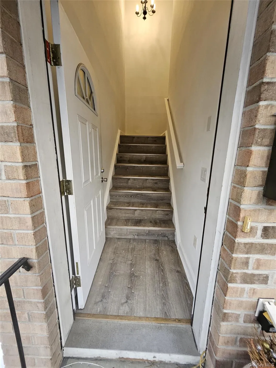 Stairway with brick wall Stairway with brick wall