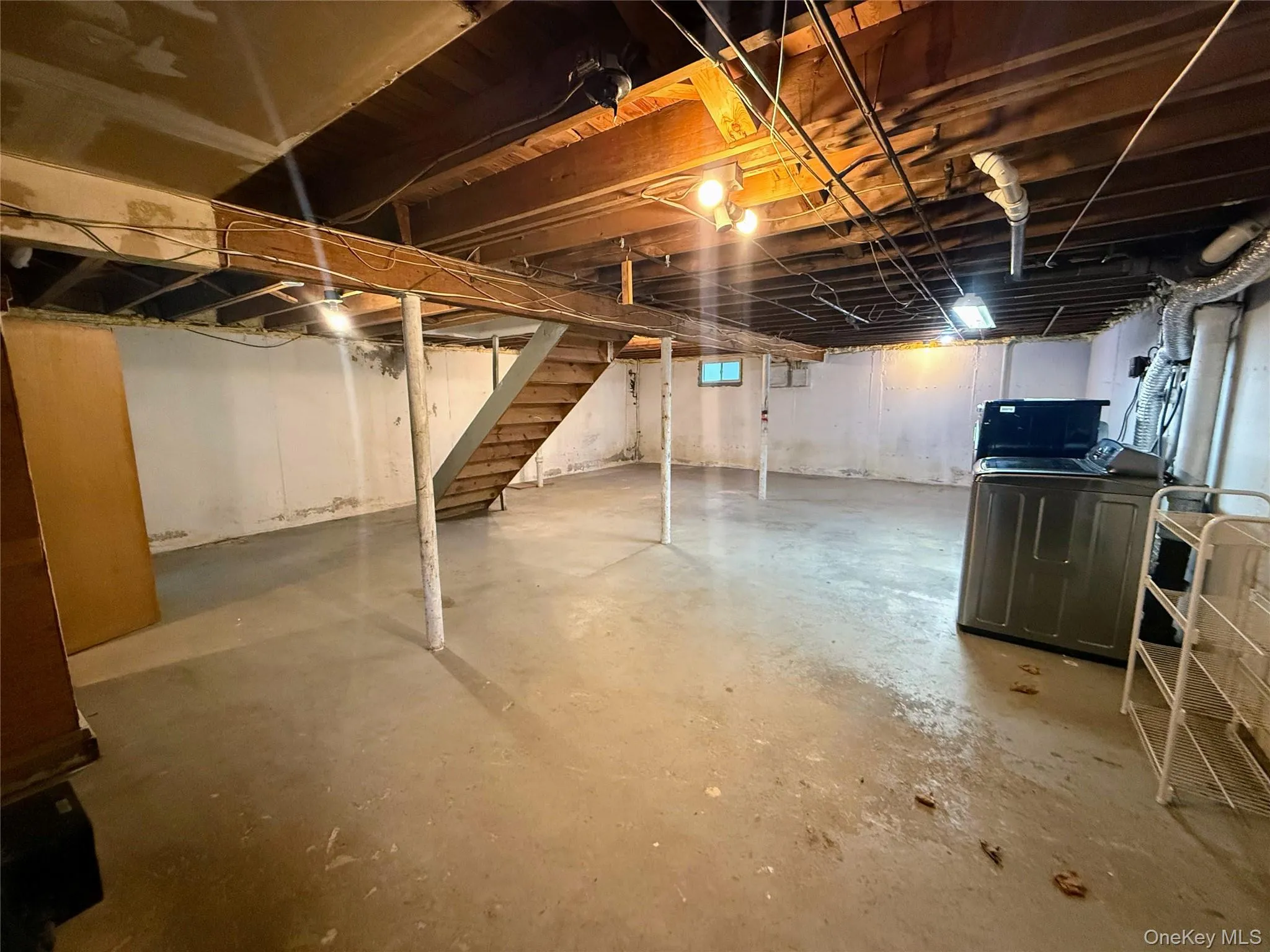 Unfinished Basement interior stairs view Unfinished Basement interior stairs view
