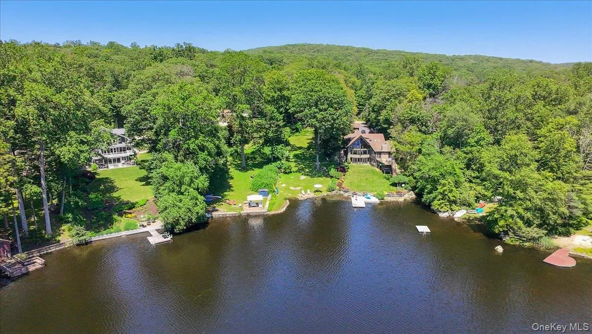 Drone / aerial view of a nearby body of water Drone / aerial view of a nearby body of water