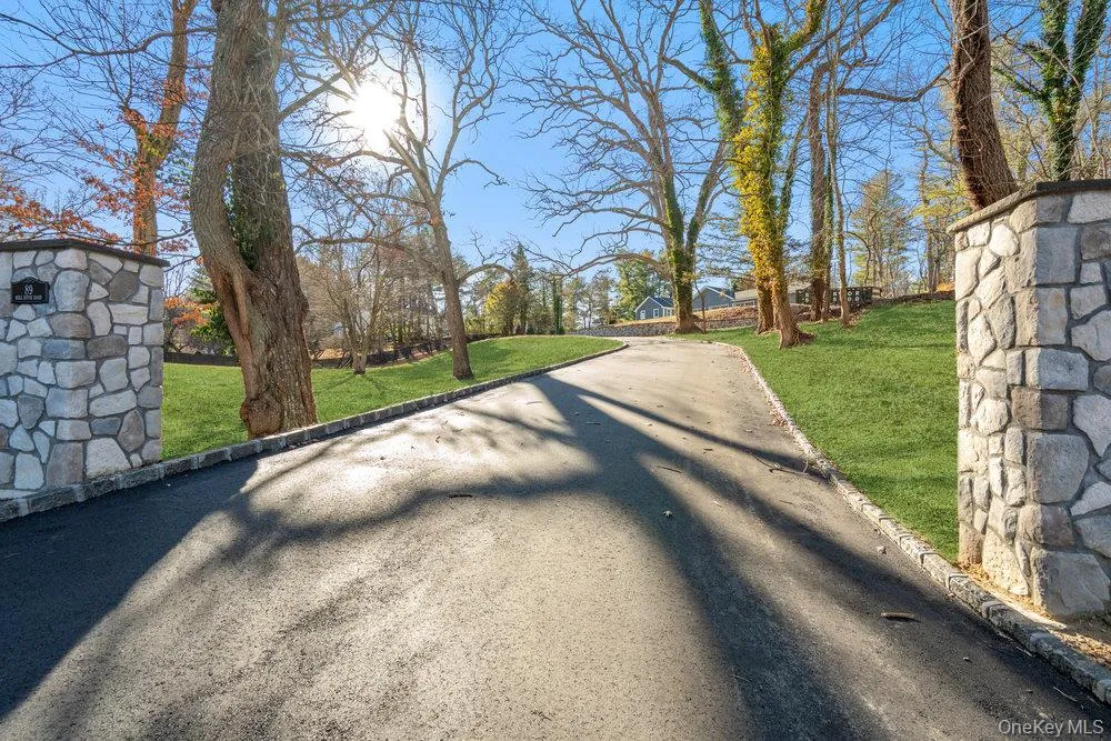 View of asphalt driveway with curbs View of asphalt driveway with curbs