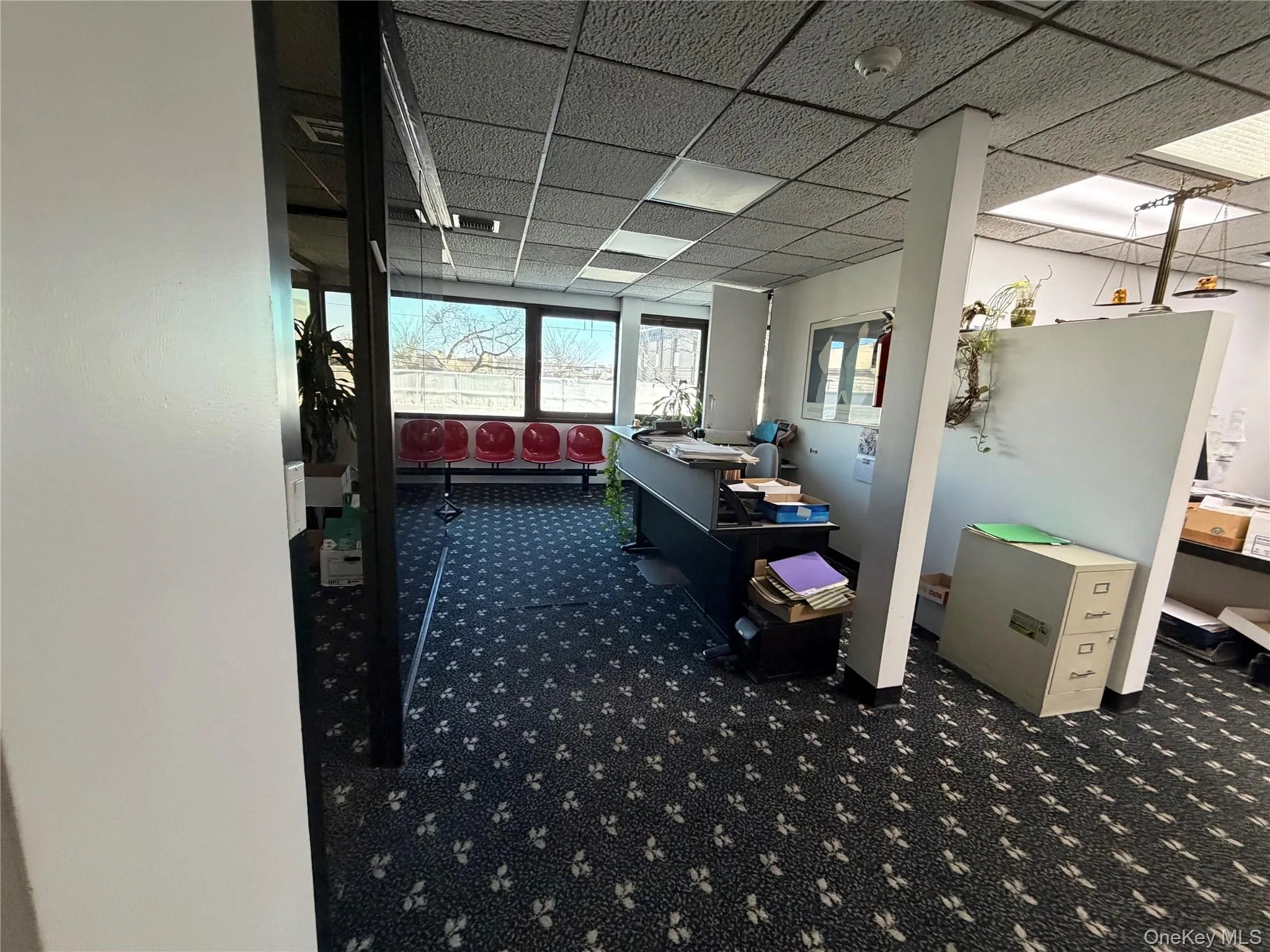 Office featuring a drop ceiling Office featuring a drop ceiling