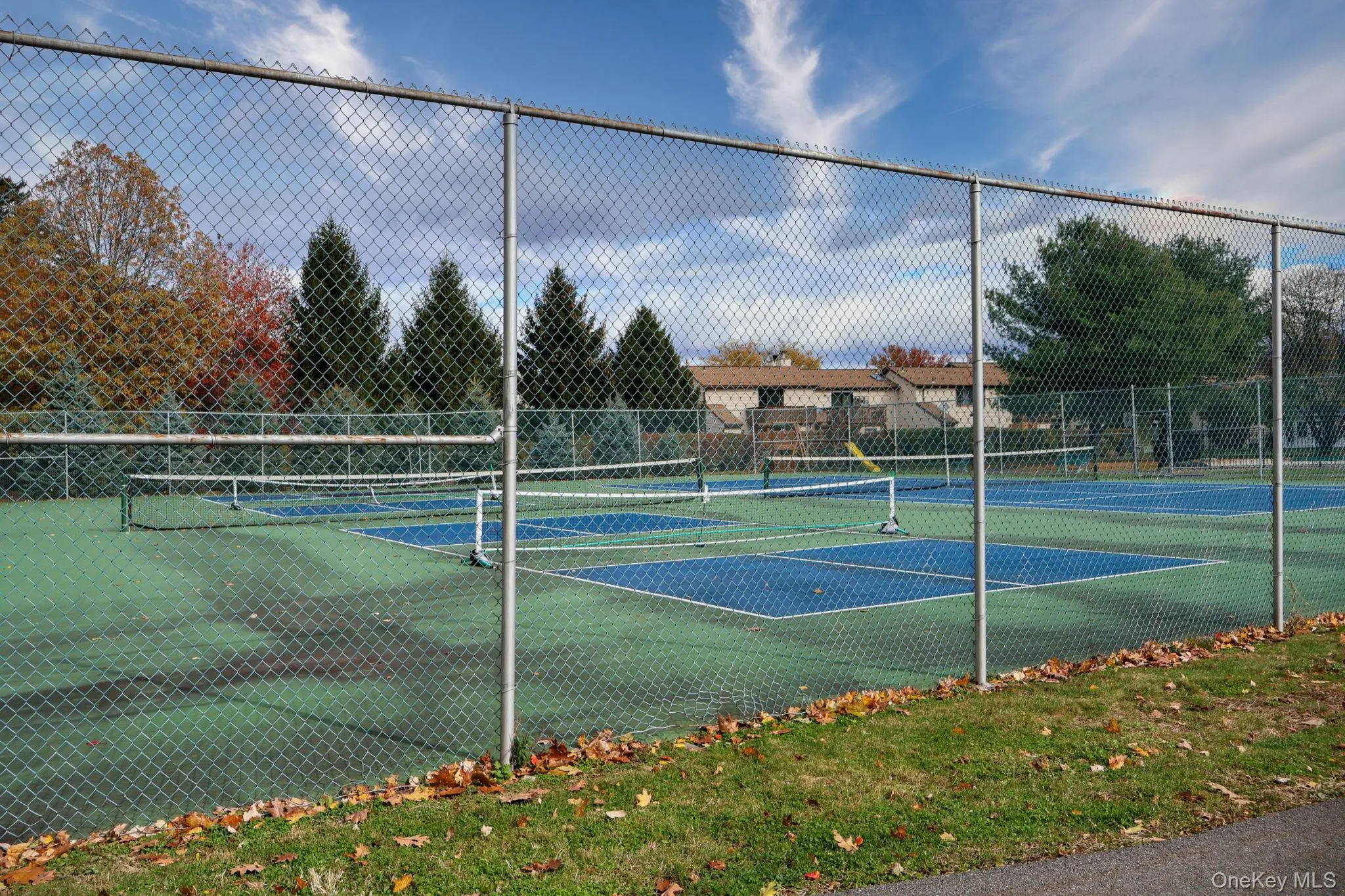View of tennis court View of tennis court