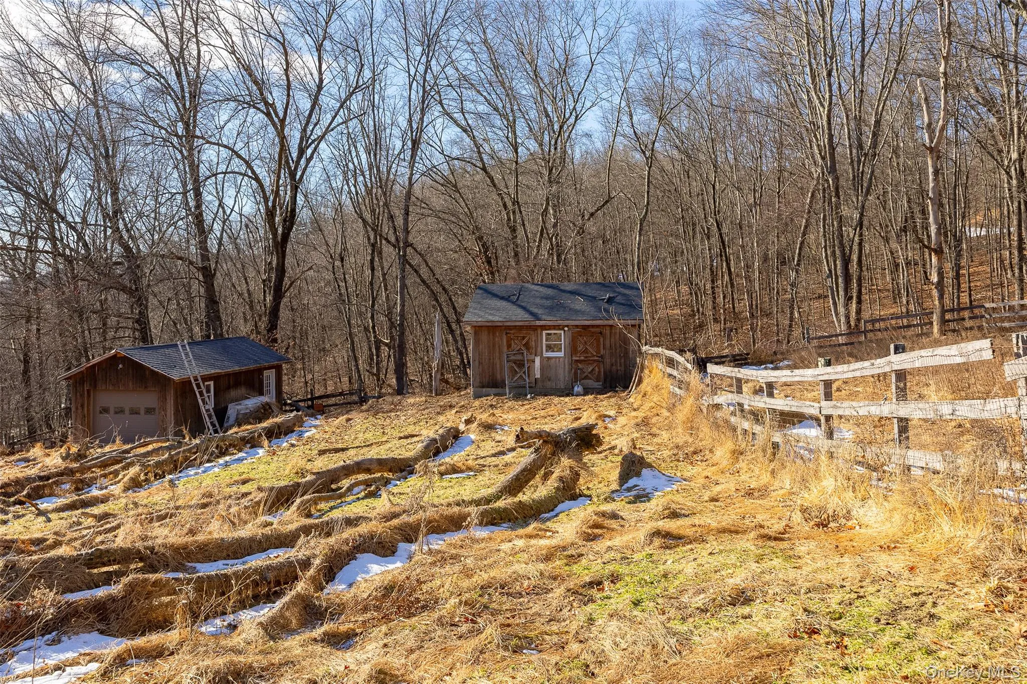 View of yard with a shed and barn View of yard with a shed and barn