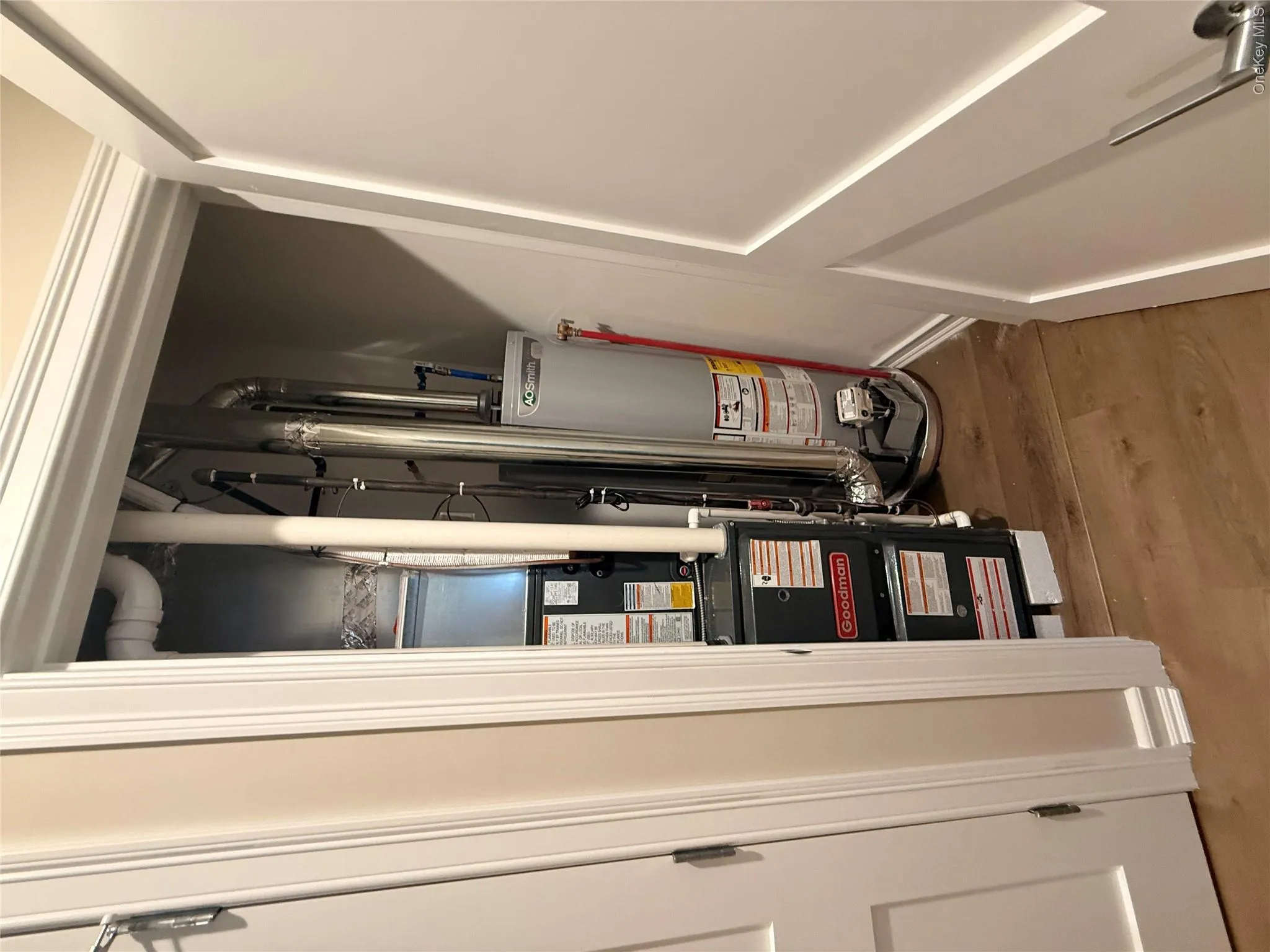 Utilities with water heater and heating unit Utilities with water heater and heating unit