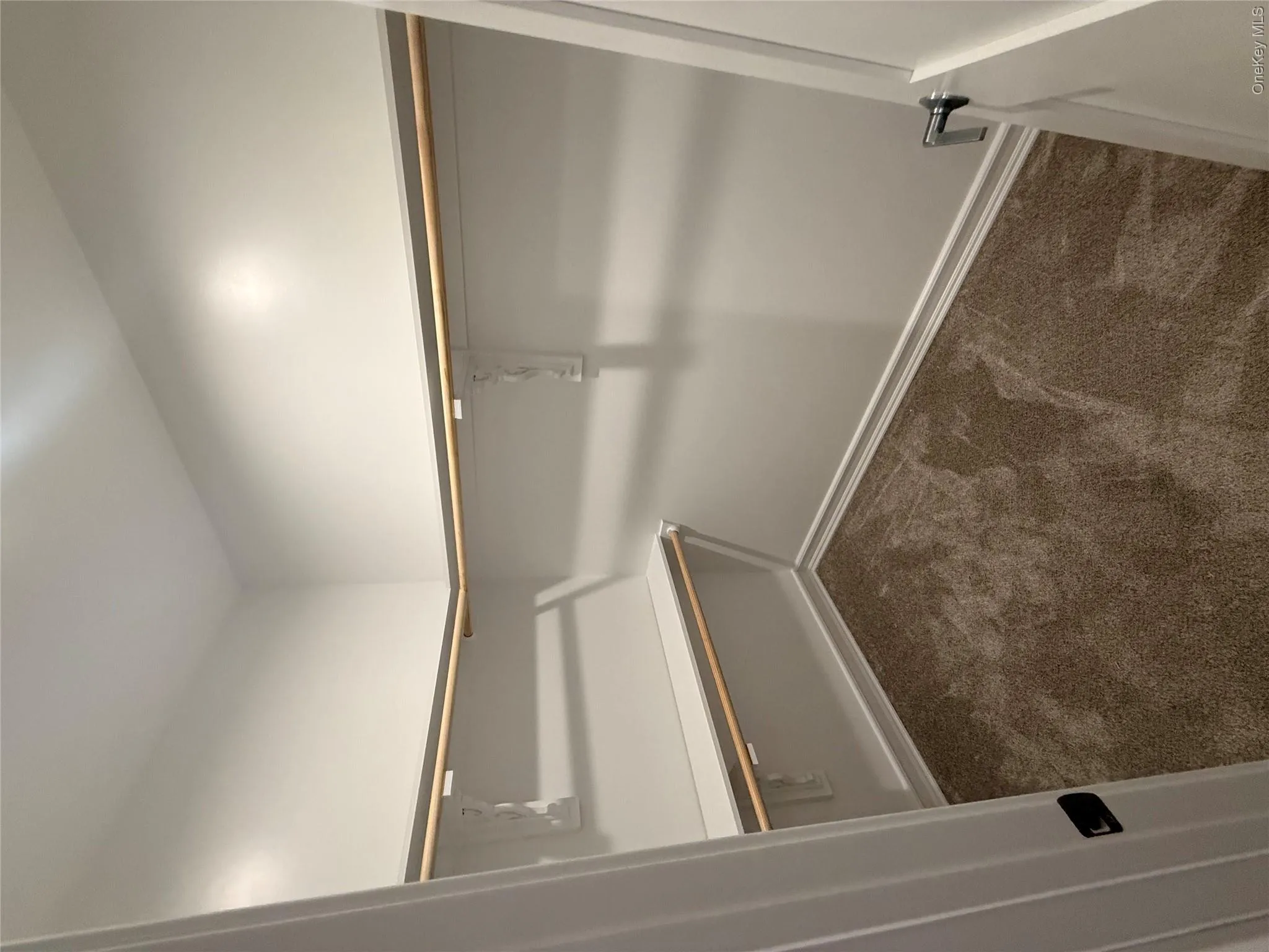 Walk in closet with dark carpet Walk in closet with dark carpet