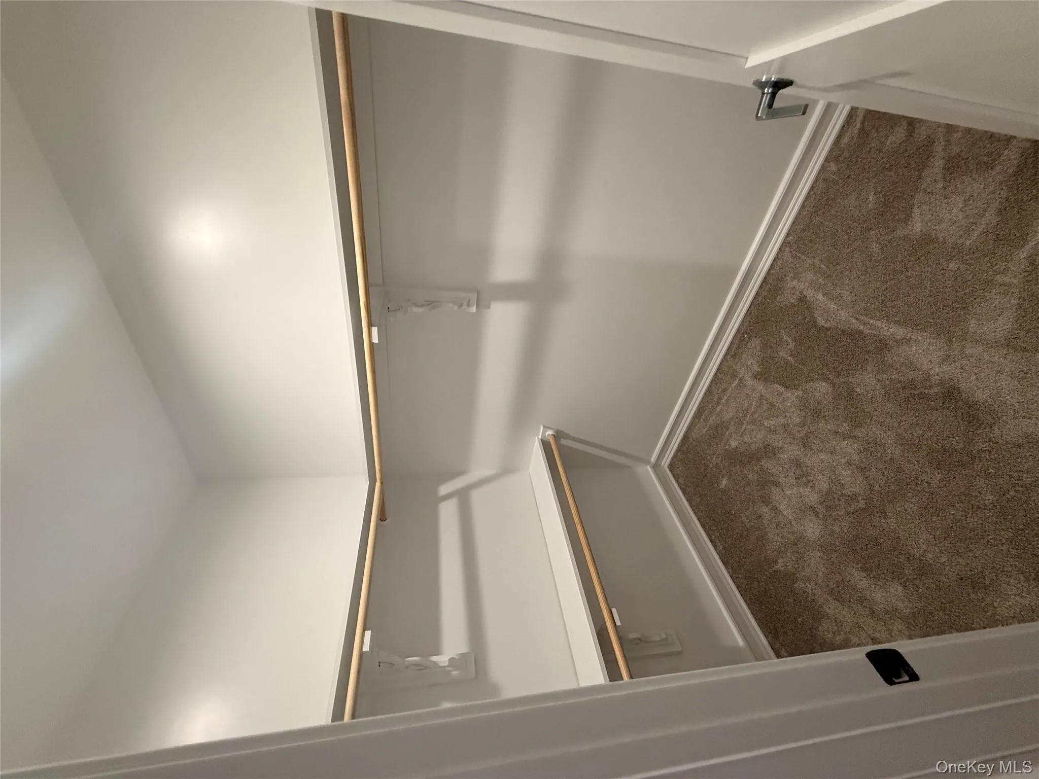 Walk in closet with dark carpet Walk in closet with dark carpet