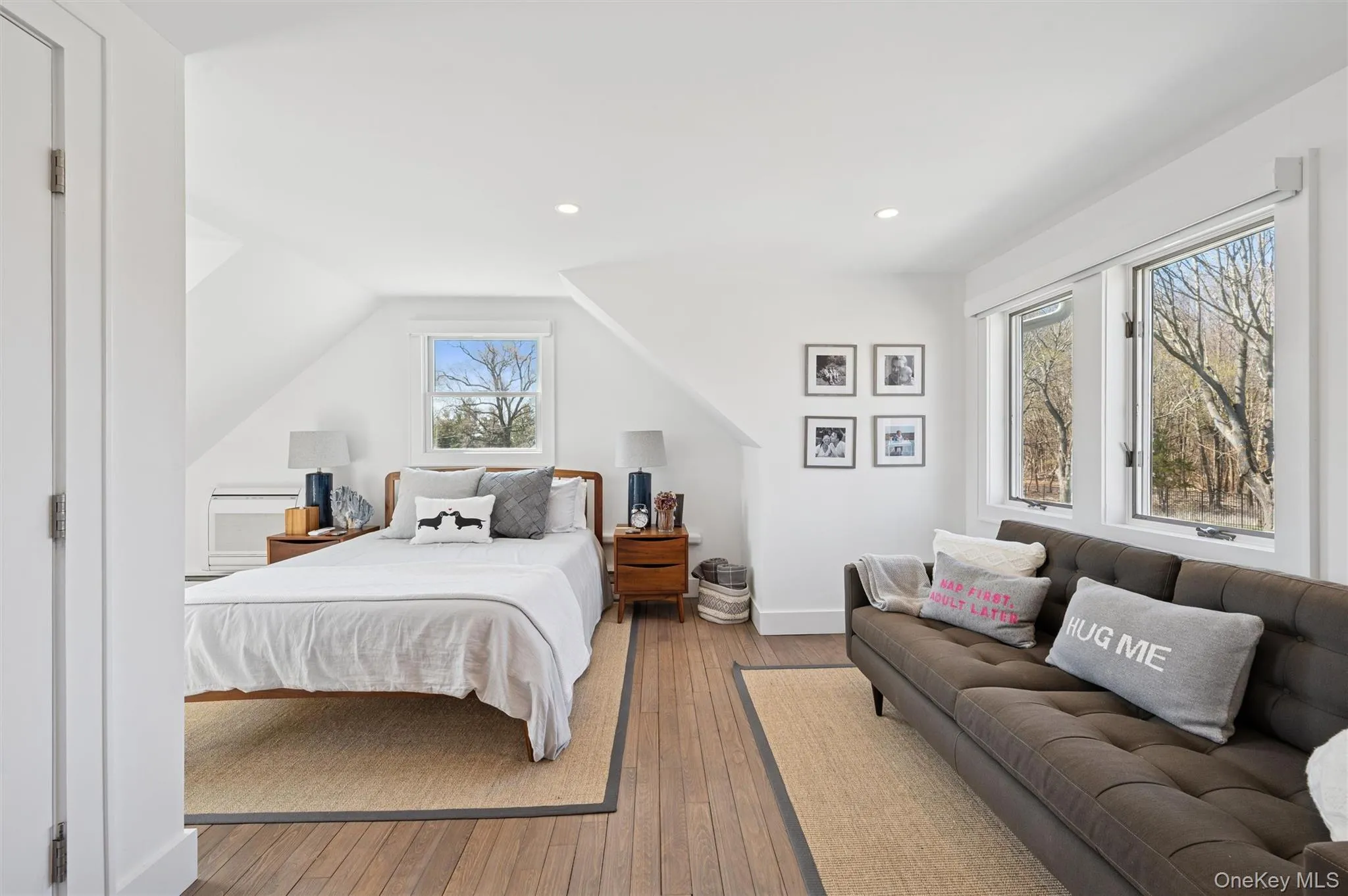 Bedroom with recessed lighting and hardwood / wood-style flooring Bedroom with recessed lighting and hardwood / wood-style flooring