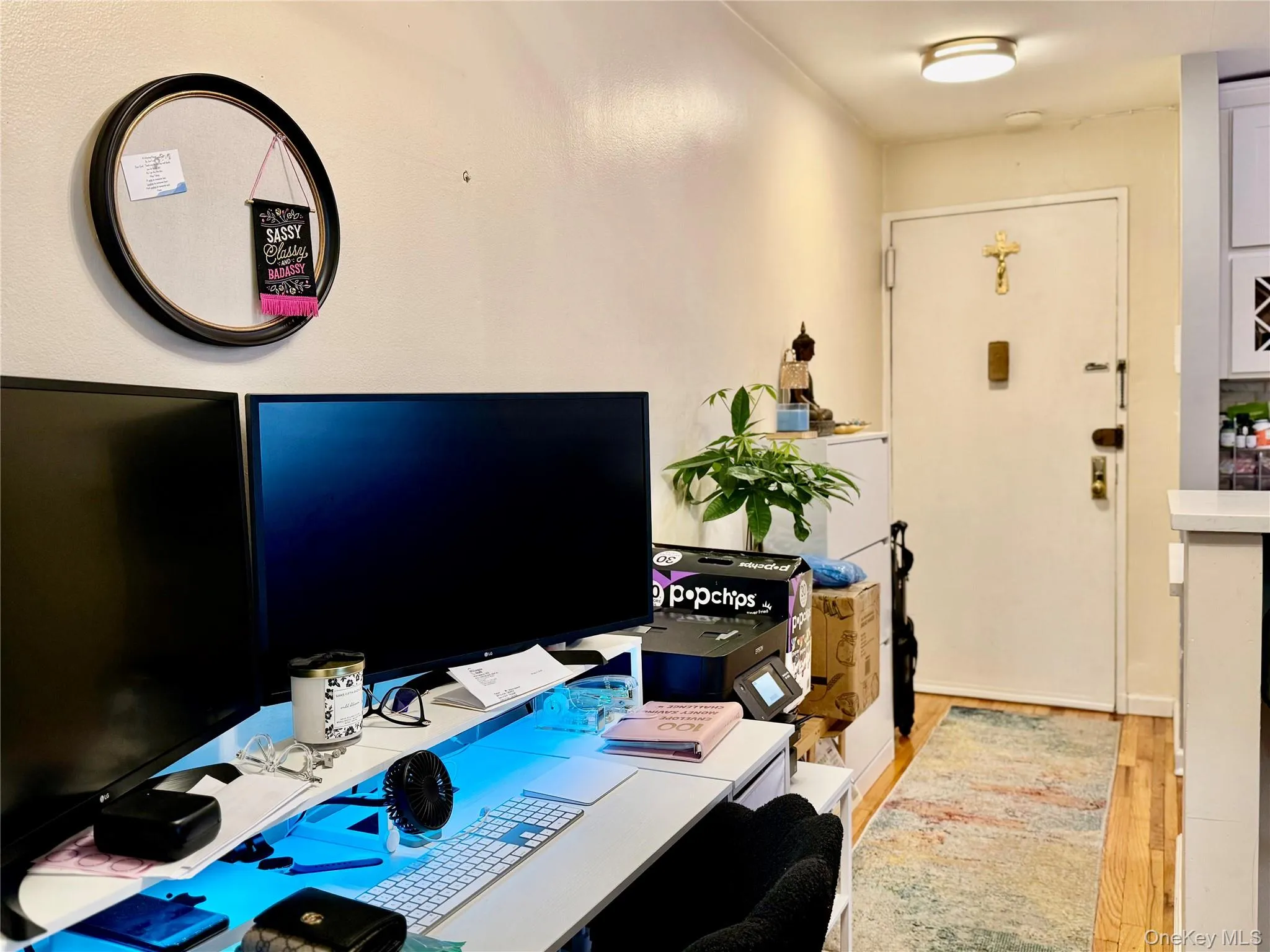 Office space with light wood finished floors Office space with light wood finished floors