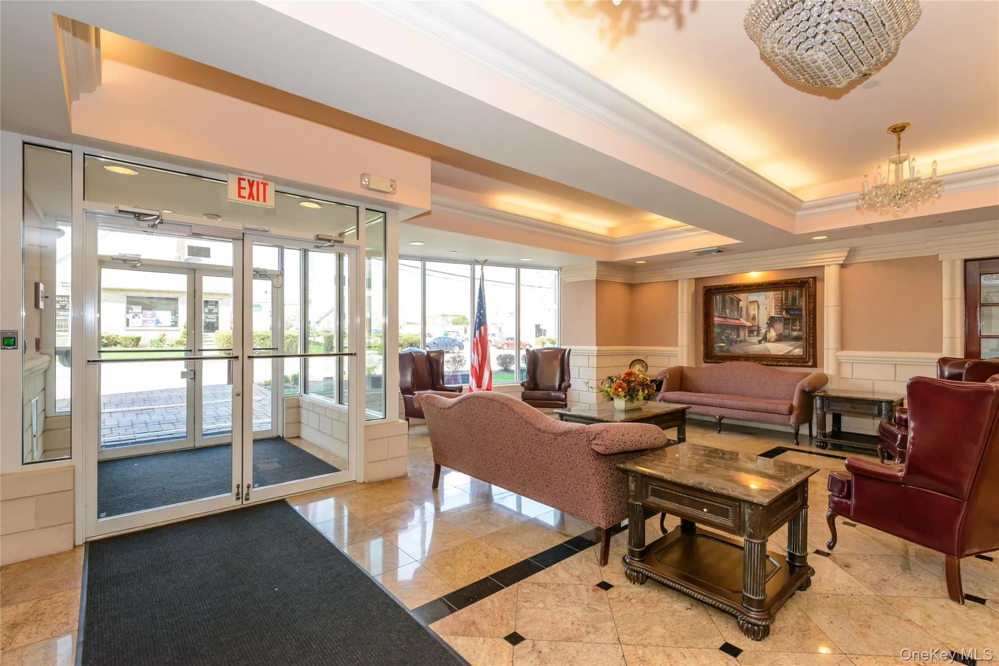 Lobby with crown molding and wainscoting Lobby with crown molding and wainscoting