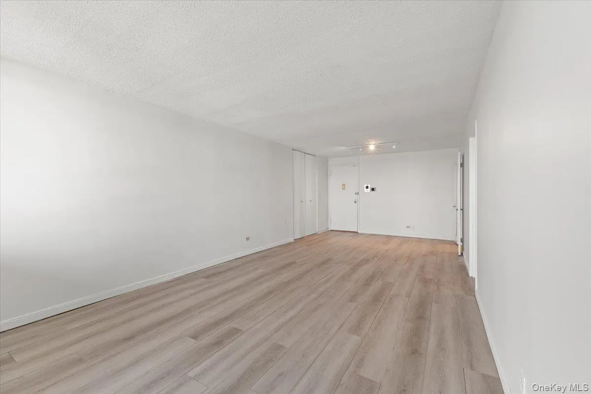 Spare room with a textured ceiling and light wood-style floors Spare room with a textured ceiling and light wood-style floors