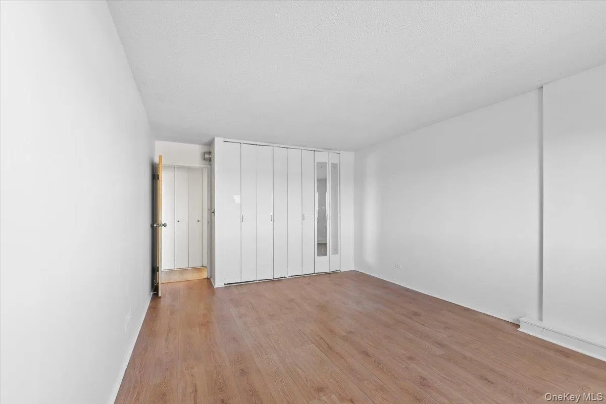 Unfurnished bedroom with light wood finished floors, a closet, and a textured ceiling Unfurnished bedroom with light wood finished floors, a closet, and a textured ceiling