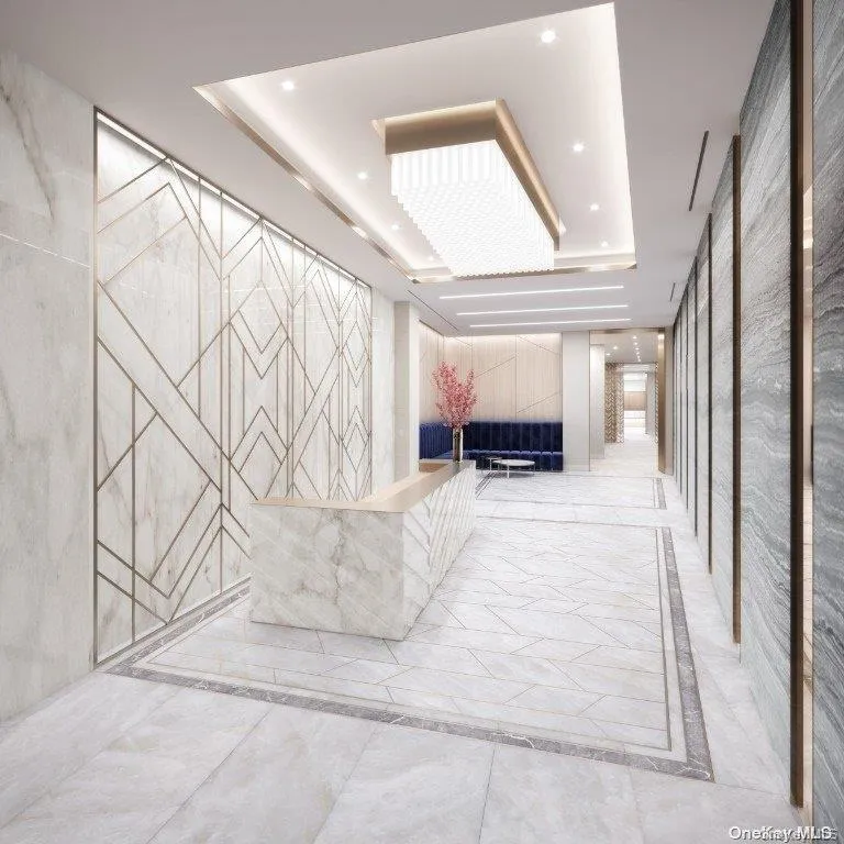 Building lobby with recessed lighting Building lobby with recessed lighting