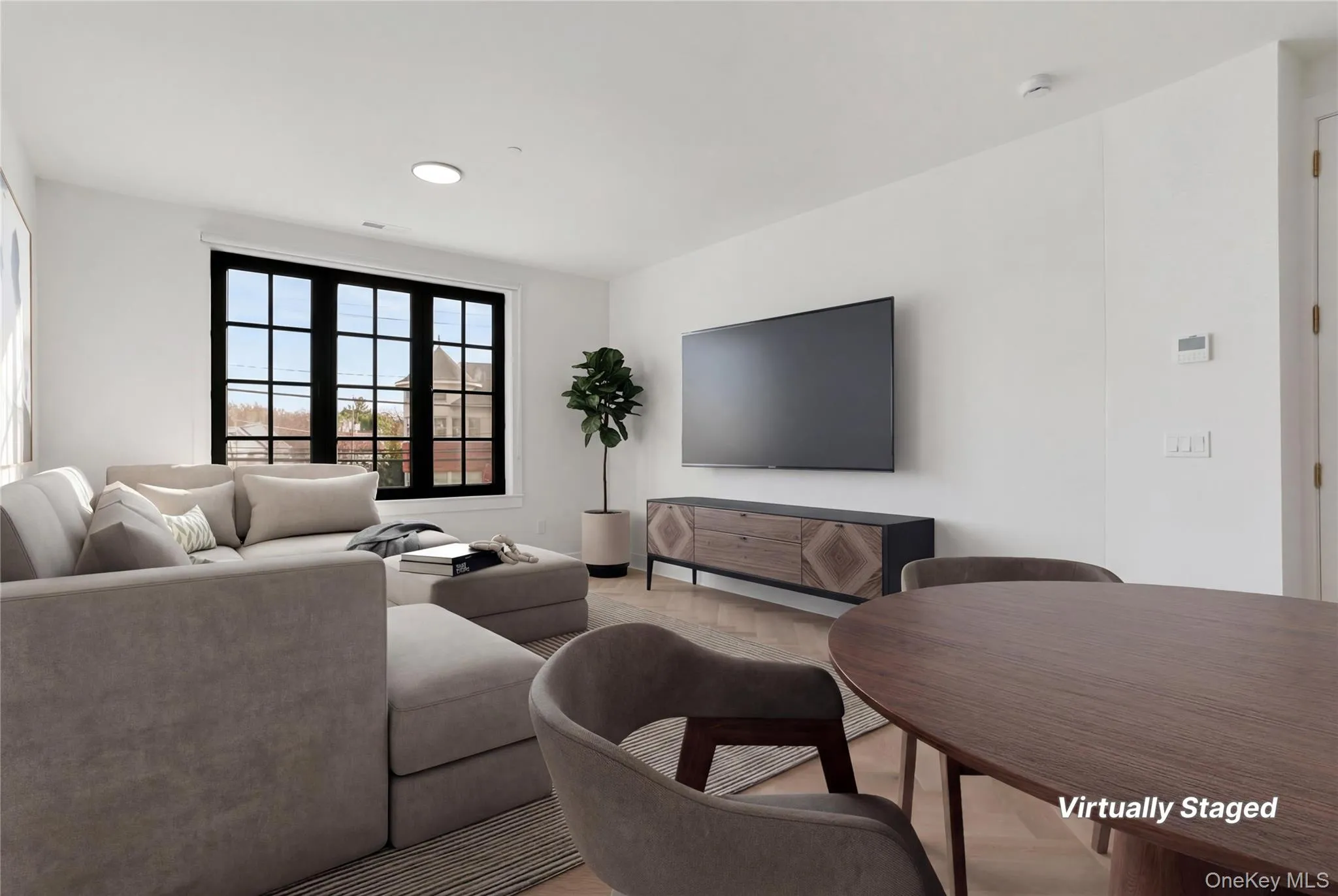 Living area with recessed lighting Living area with recessed lighting