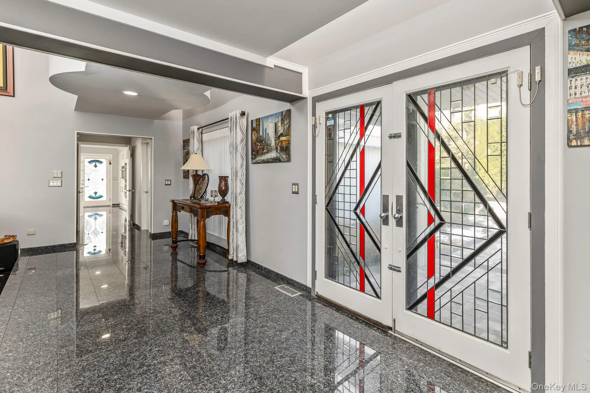 Entryway featuring french doors and recessed lighting Entryway featuring french doors and recessed lighting