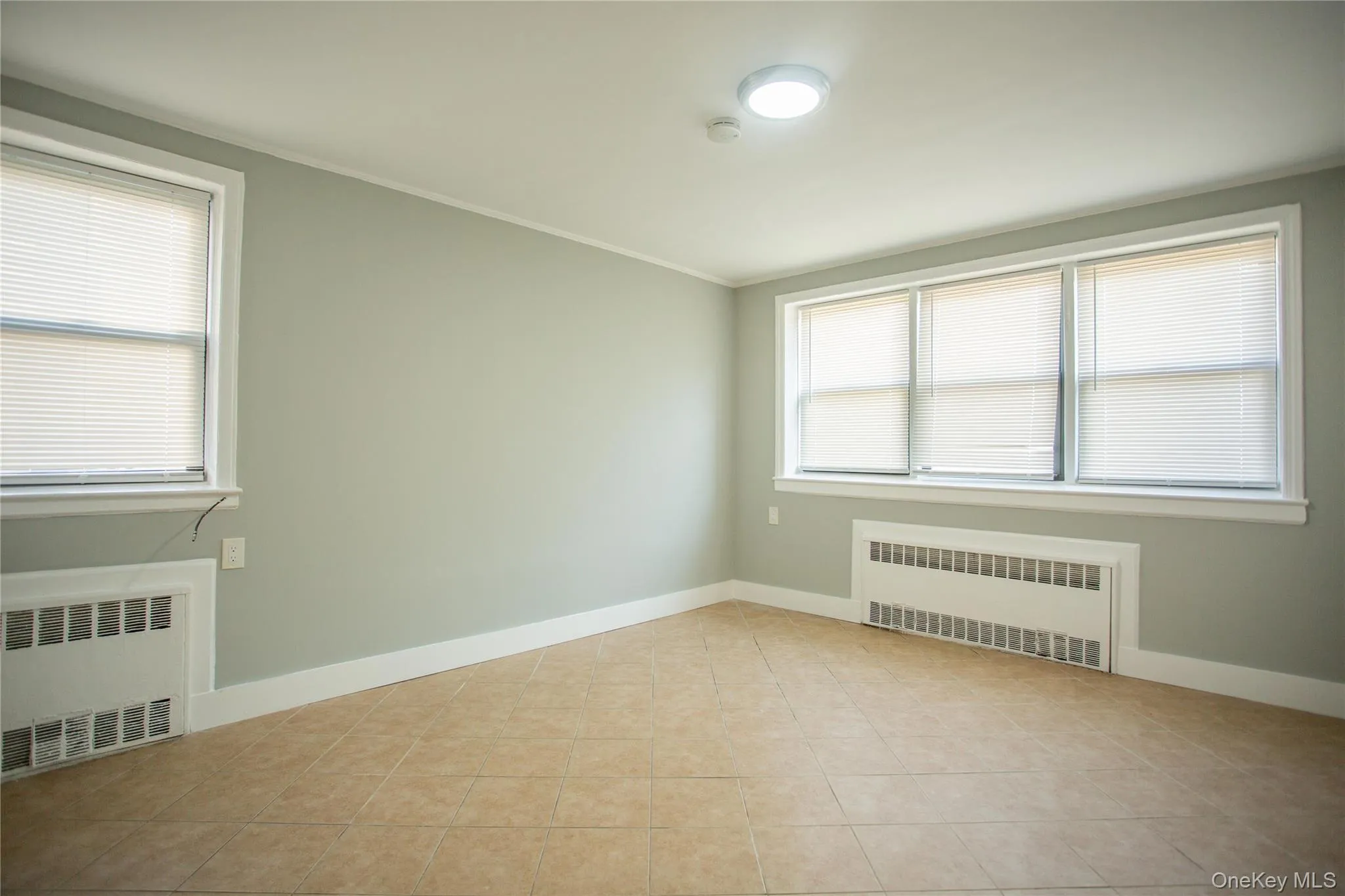 Spare room featuring radiator, healthy amount of natural light, ornamental molding, and baseboards Spare room featuring radiator, healthy amount of natural light, ornamental molding, and baseboards