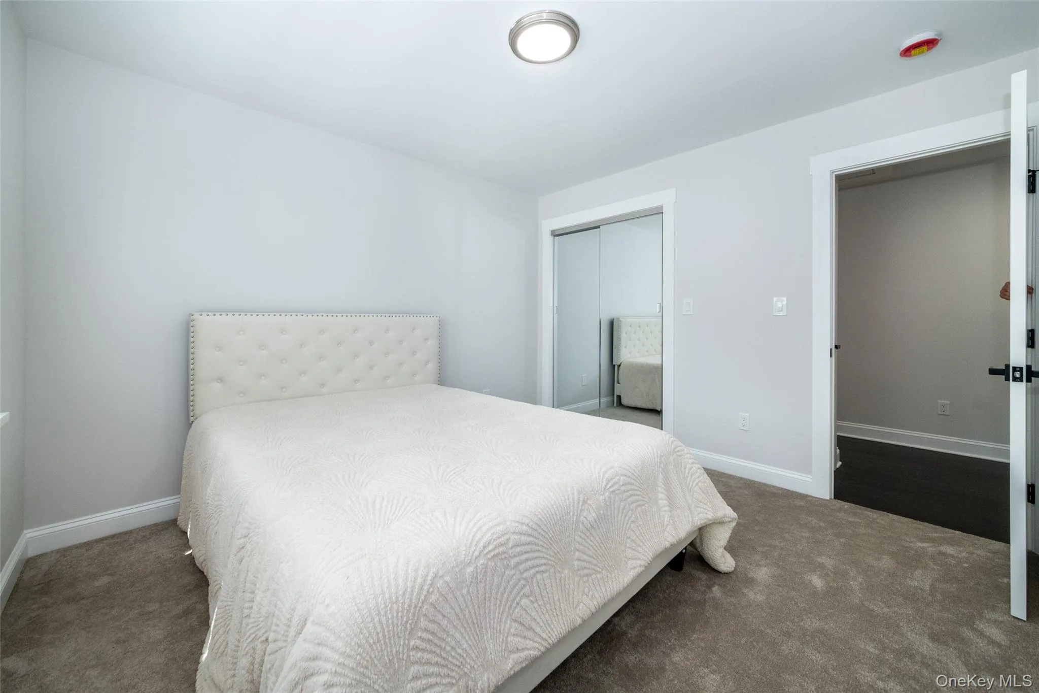 Bedroom featuring carpet floors and a closet Bedroom featuring carpet floors and a closet