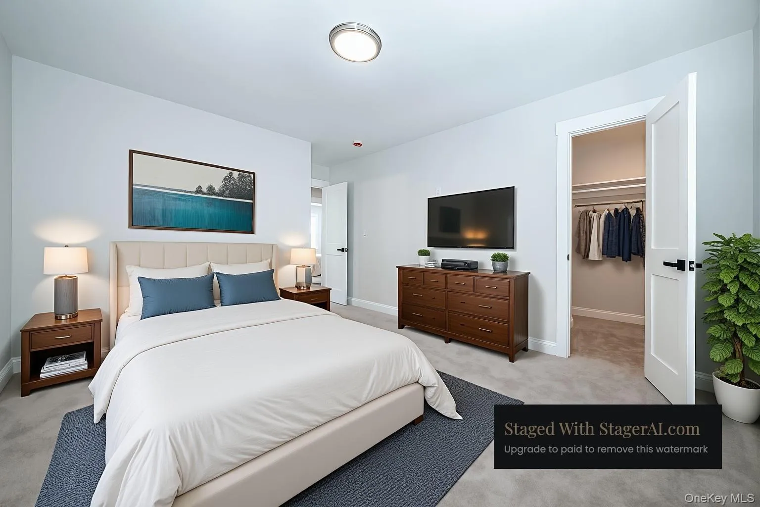 Virtually staged primary bedroom Virtually staged primary bedroom