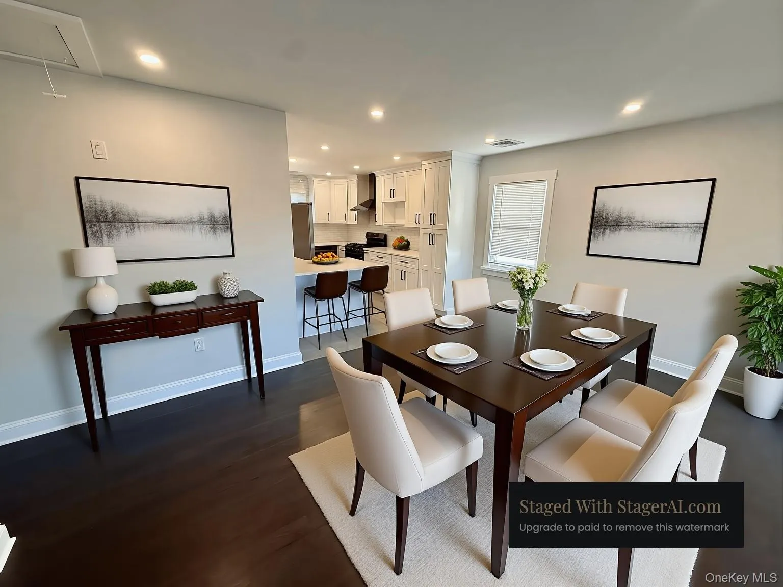 Virtually staged dining area Virtually staged dining area