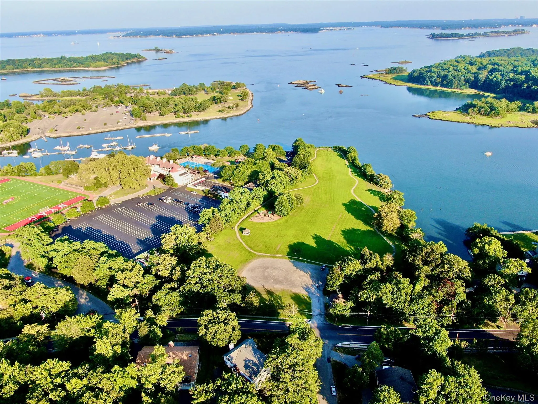 Aerial view of the Long Island sound, bays and harbor areas Aerial view of the Long Island sound, bays and harbor areas