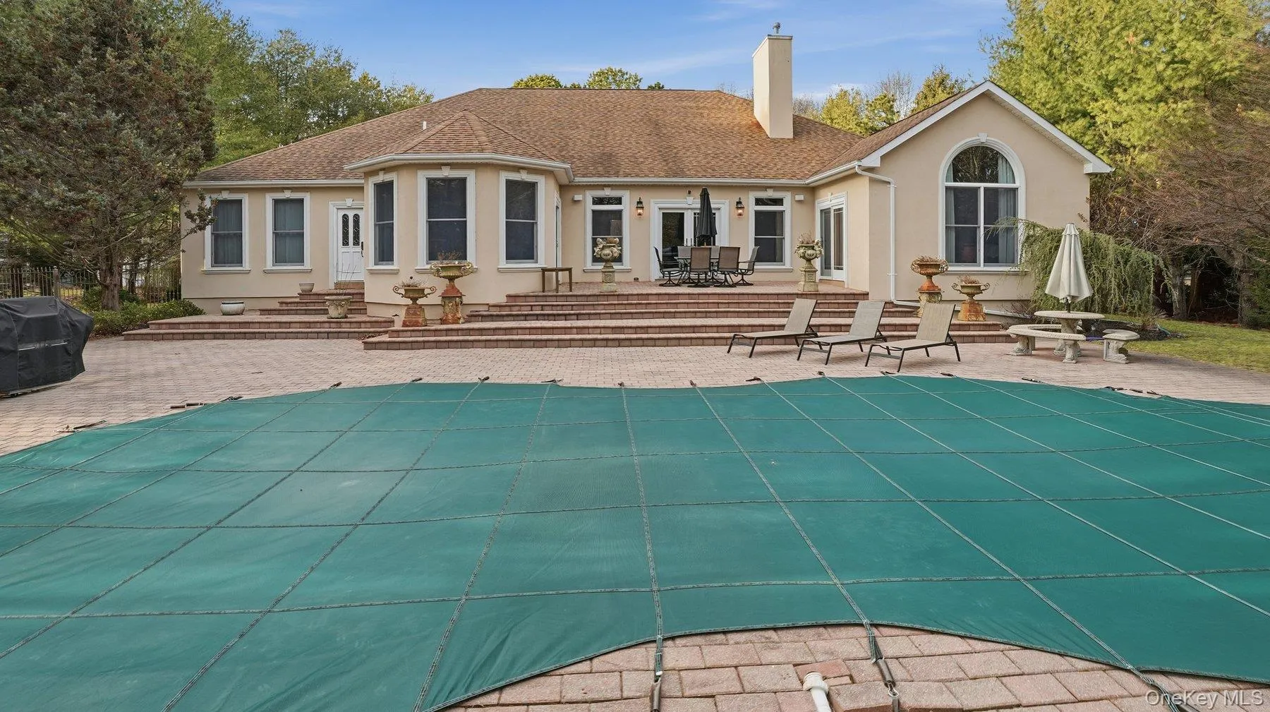 Backyard with in ground heated pool Backyard with in ground heated pool
