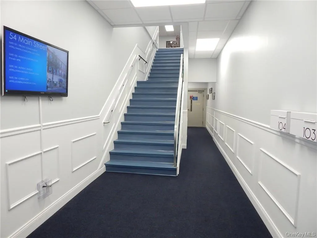 Entrance has been recently updated with media, paint and carpeting. Entrance has been recently updated with media, paint and carpeting.