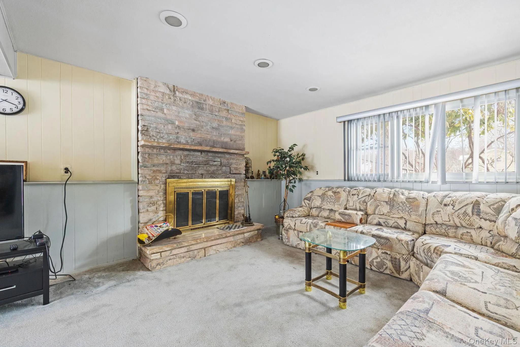 Lower level with fireplace, sliders to yard Lower level with fireplace, sliders to yard