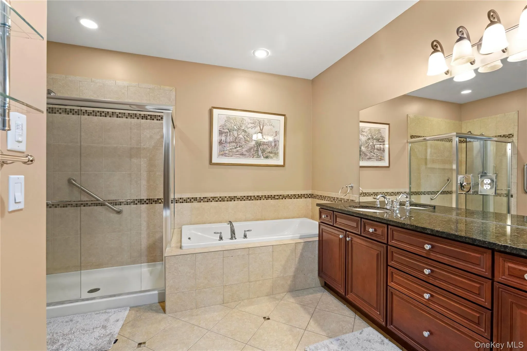 Spacious resort style primary bath with soaking tub close up. Spacious resort style primary bath with soaking tub close up.