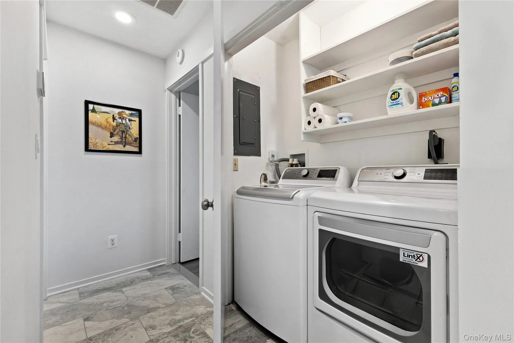 LG Washer with sensor water shut-off and LG Dryer. LG Washer with sensor water shut-off and LG Dryer.