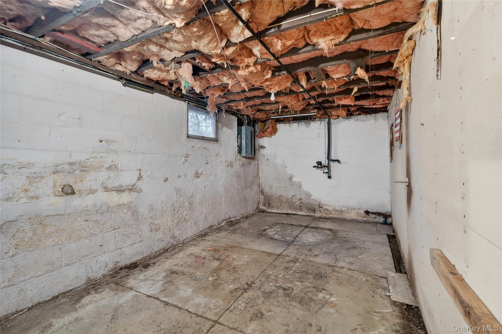 Basement with electric panel Basement with electric panel