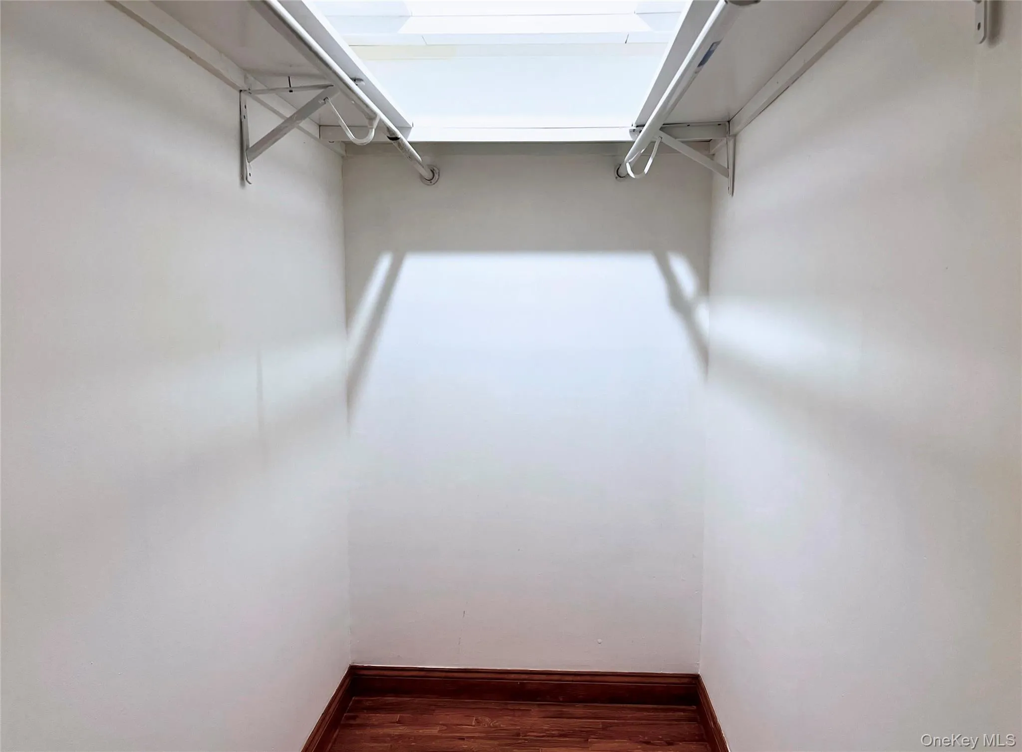 Spacious closet featuring dark wood-style floors Spacious closet featuring dark wood-style floors