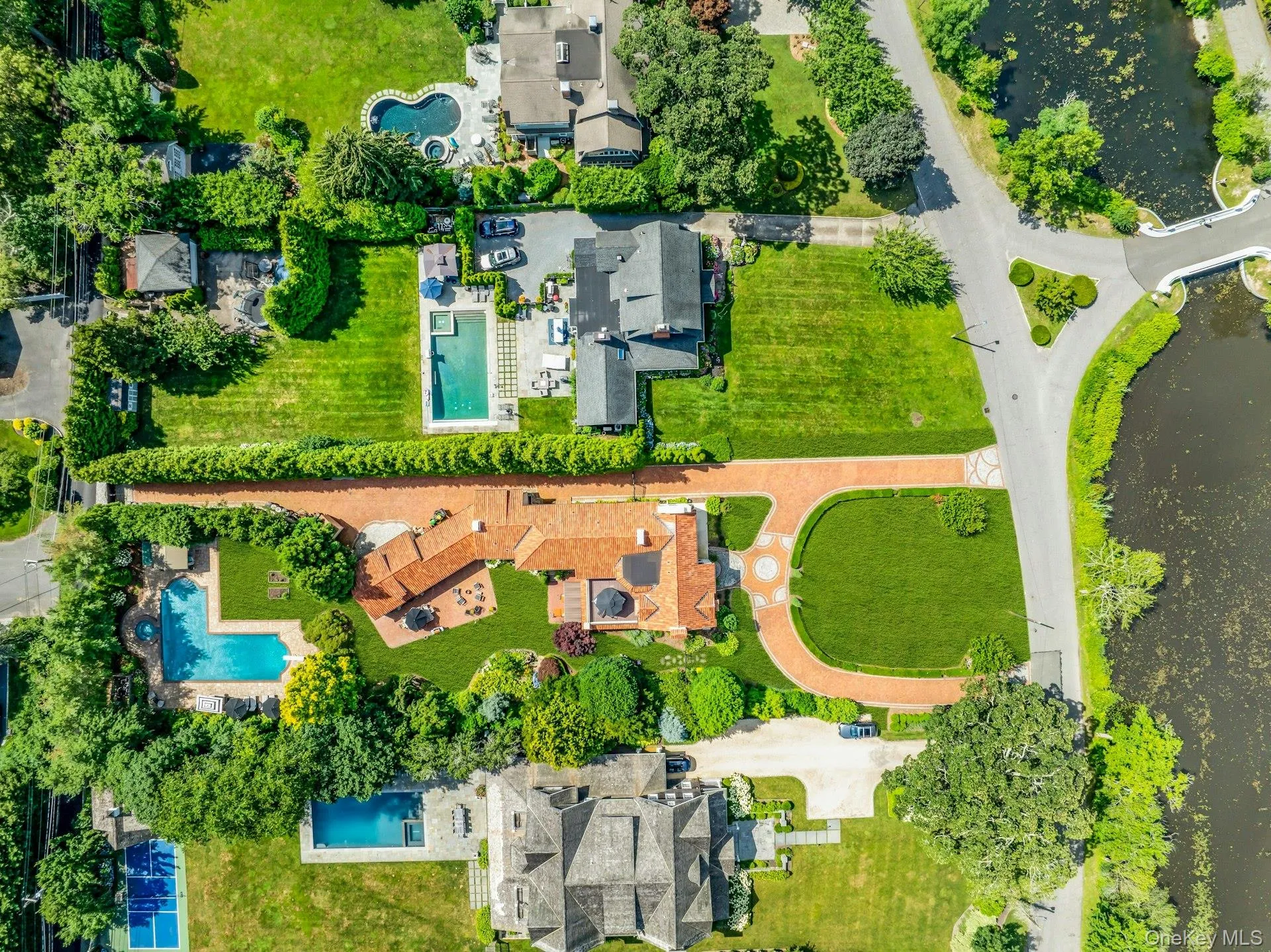 North facing aerial view showing front to back of property North facing aerial view showing front to back of property