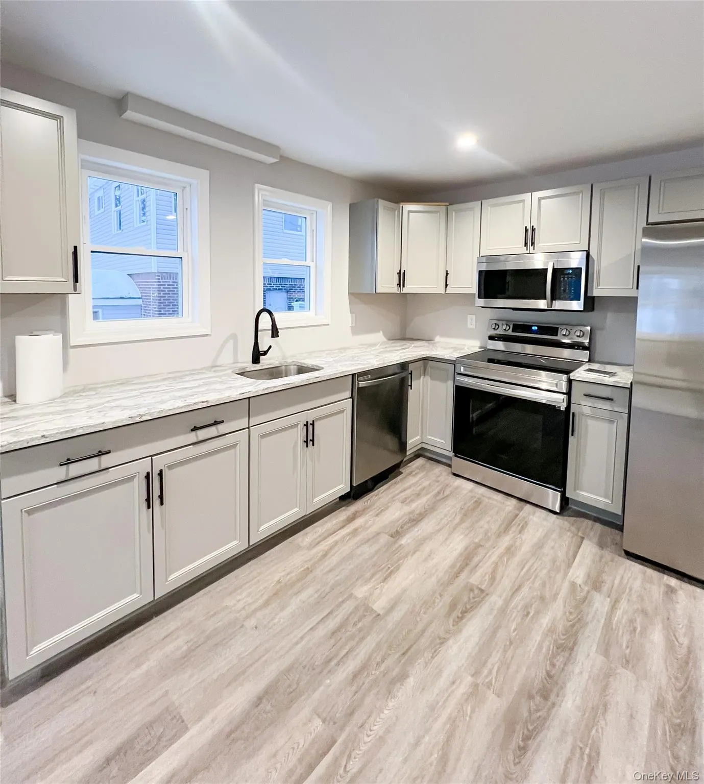 Brand New Everything. Gray Cabinets & Quartz Countertops Brand New Everything. Gray Cabinets & Quartz Countertops