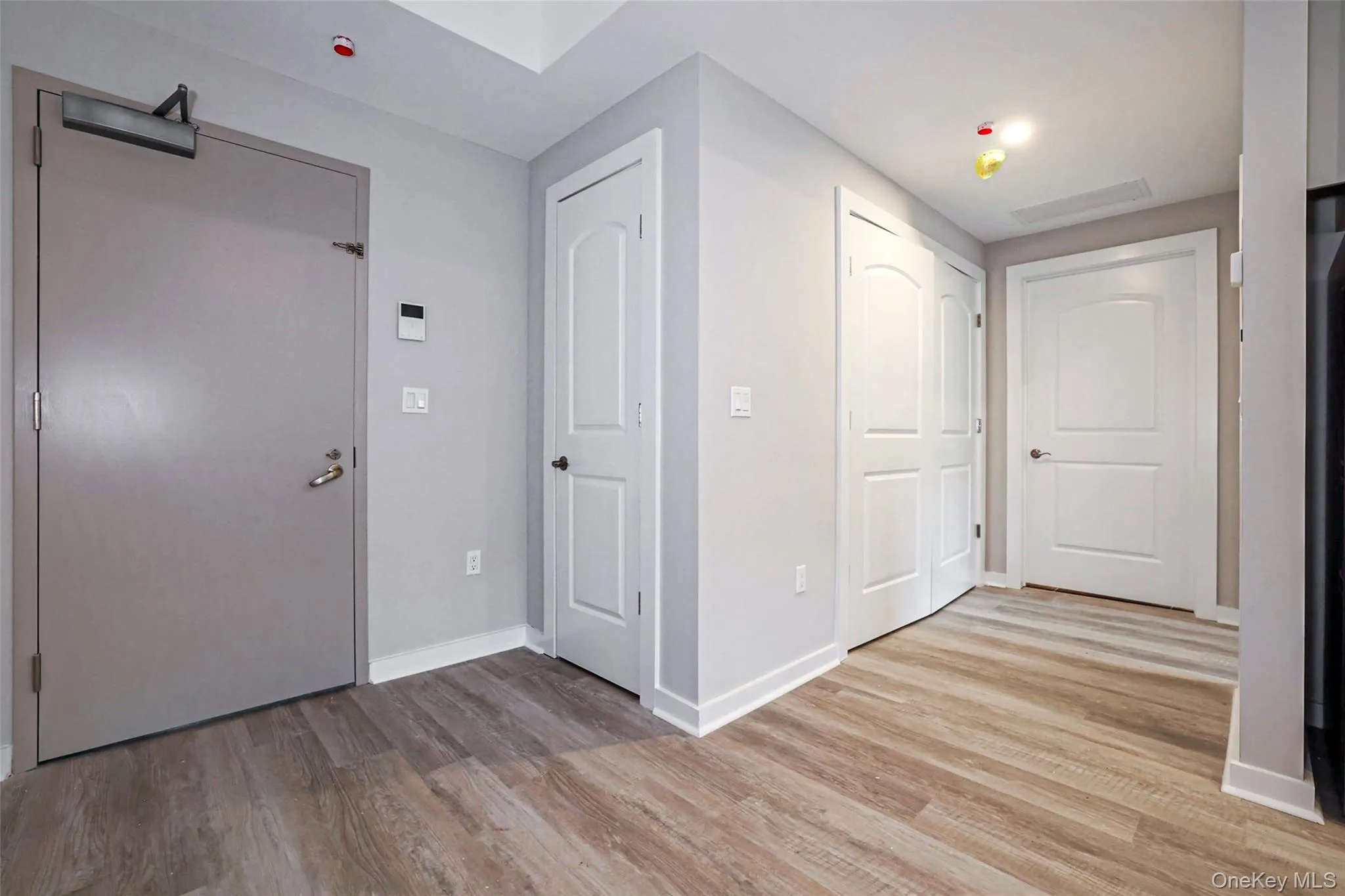 Foyer entrance featuring light wood-style floors and baseboards Foyer entrance featuring light wood-style floors and baseboards