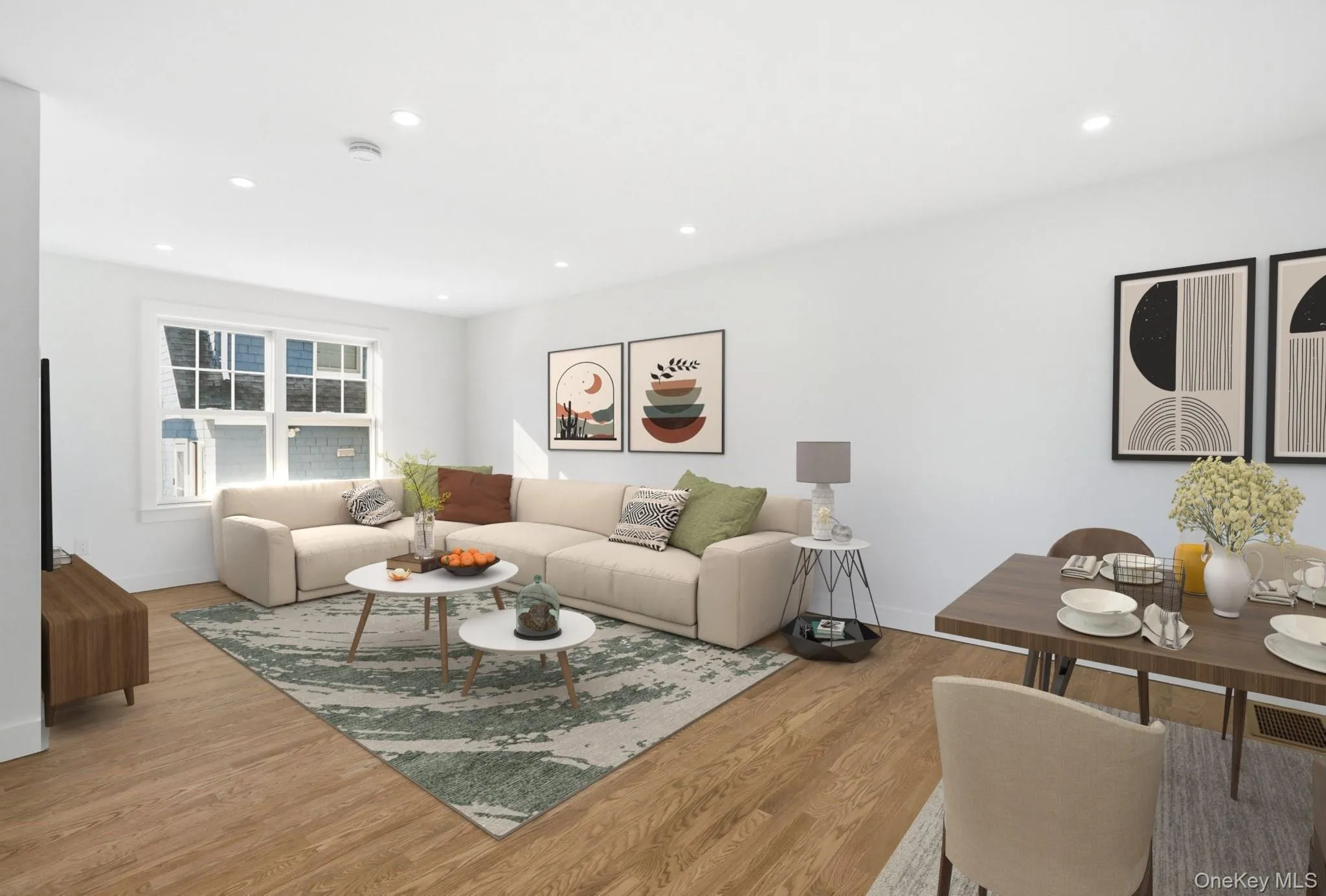 Bright, open-concept living and dining spaces virtually staged to illustrate potential for entertaining and everyday living. Bright, open-concept living and dining spaces virtually staged to illustrate potential for entertaining and everyday living.