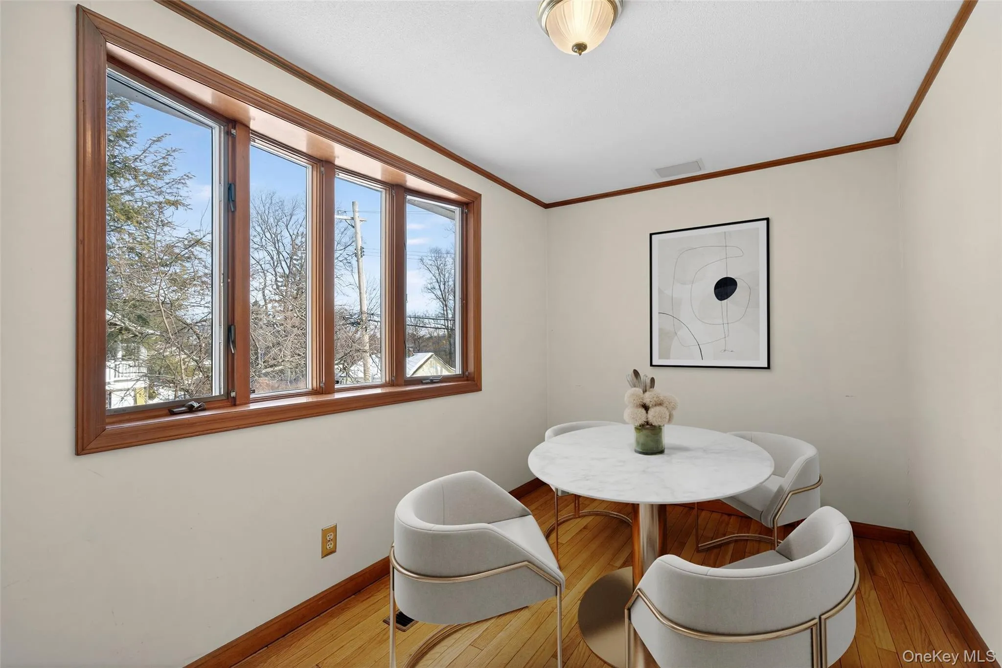 Virtually staged dining room Virtually staged dining room