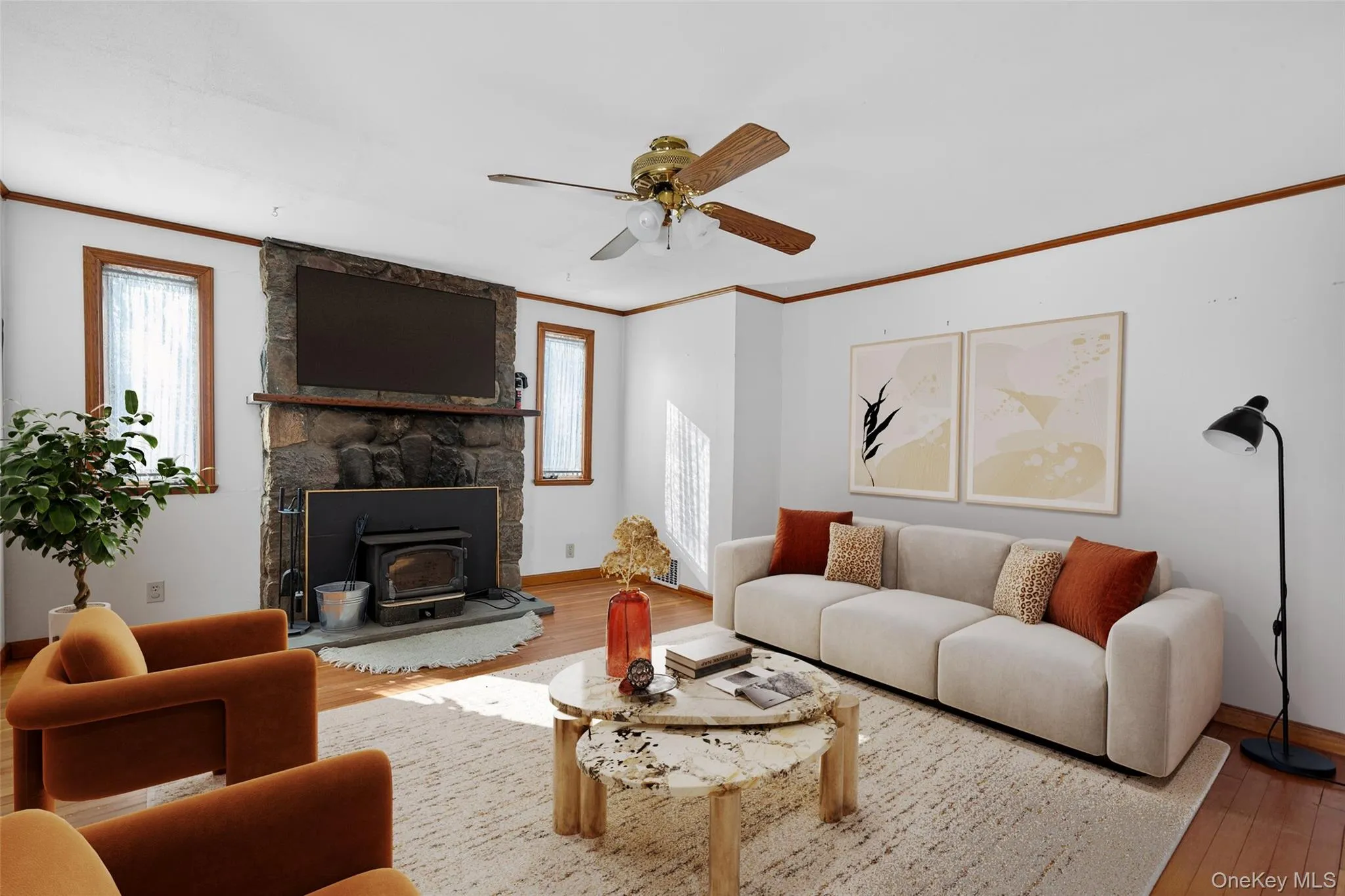 Virtually staged living room Virtually staged living room