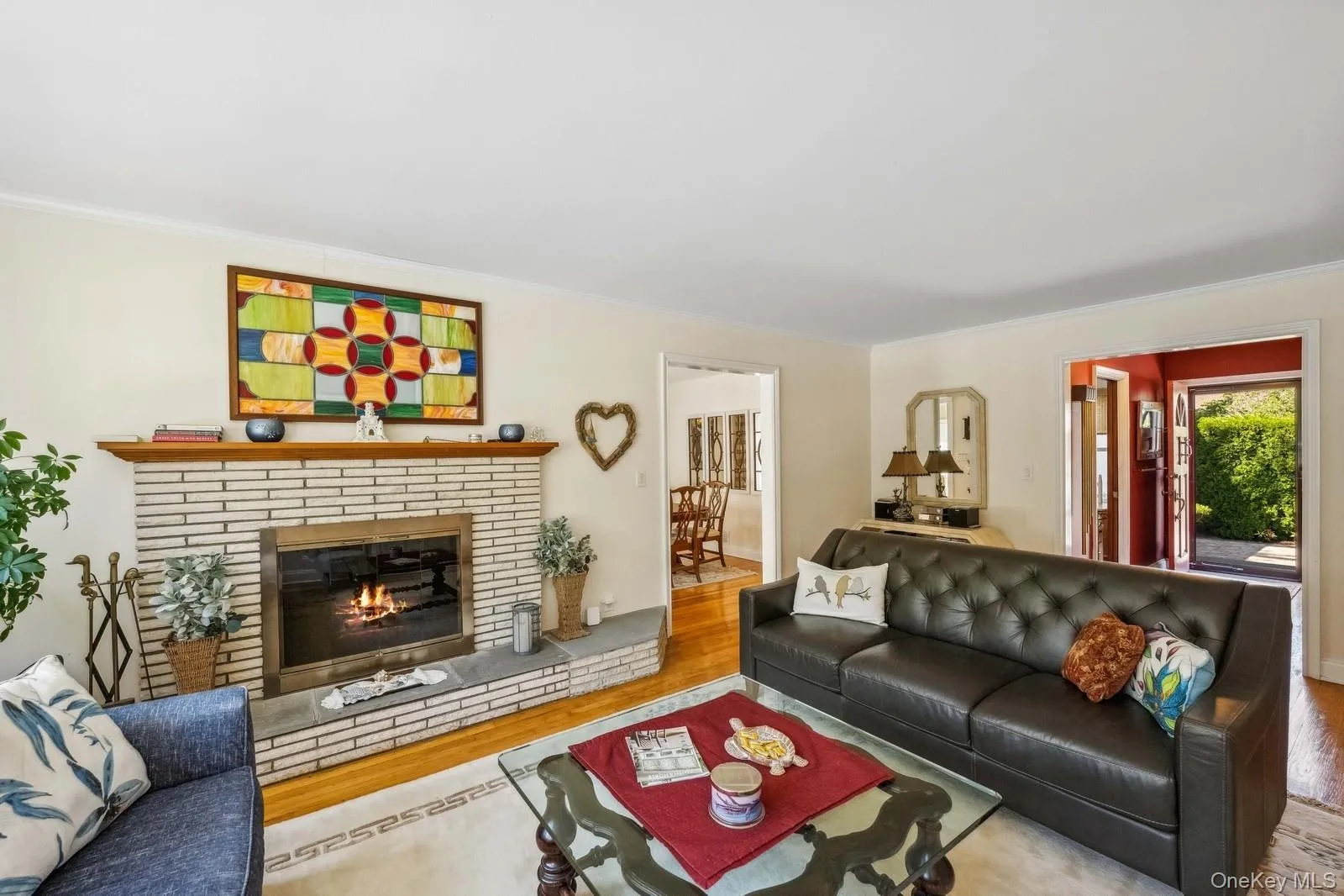 Living room seating near fireplace Living room seating near fireplace